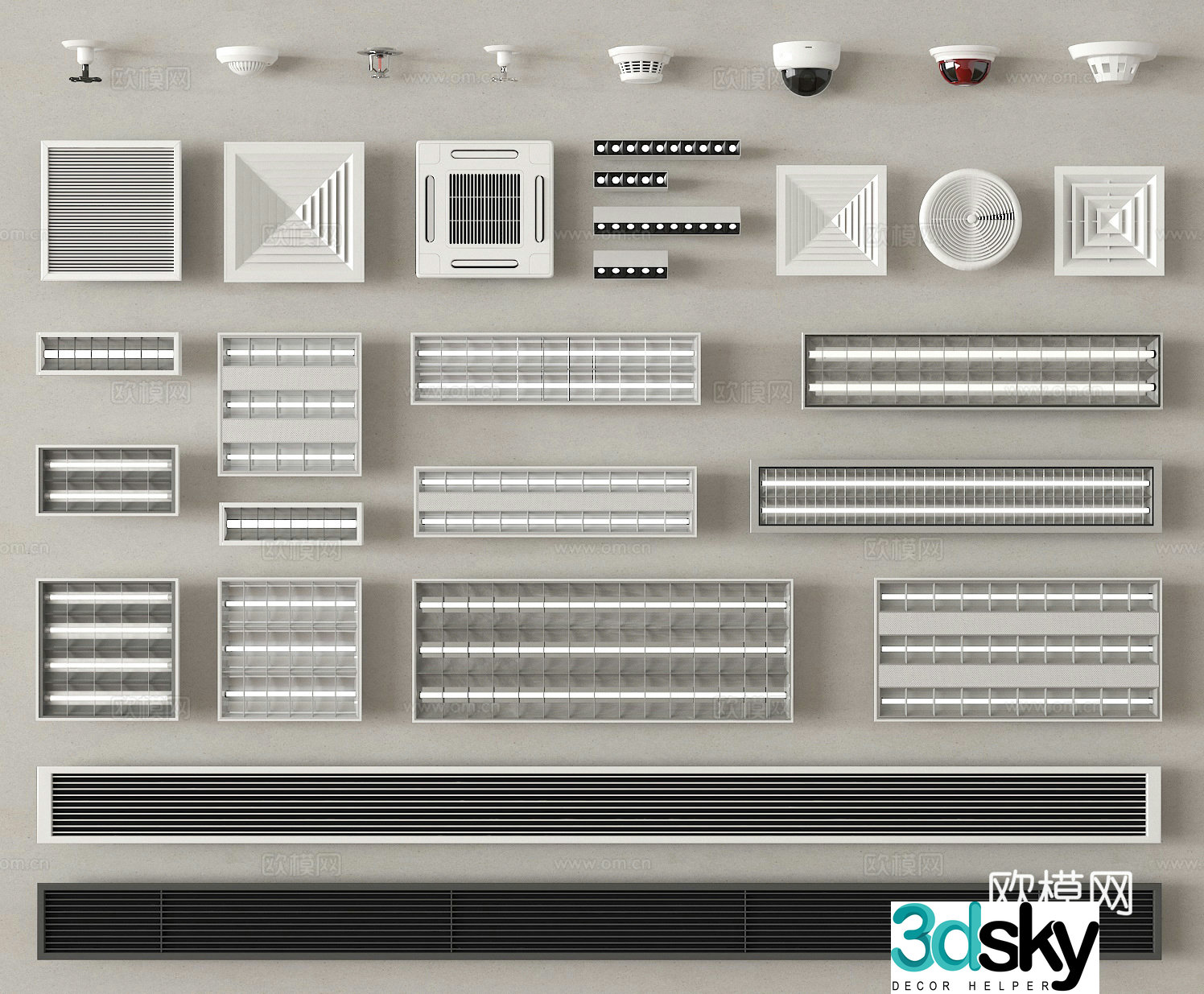 Grille light Office light Exhaust 3D model