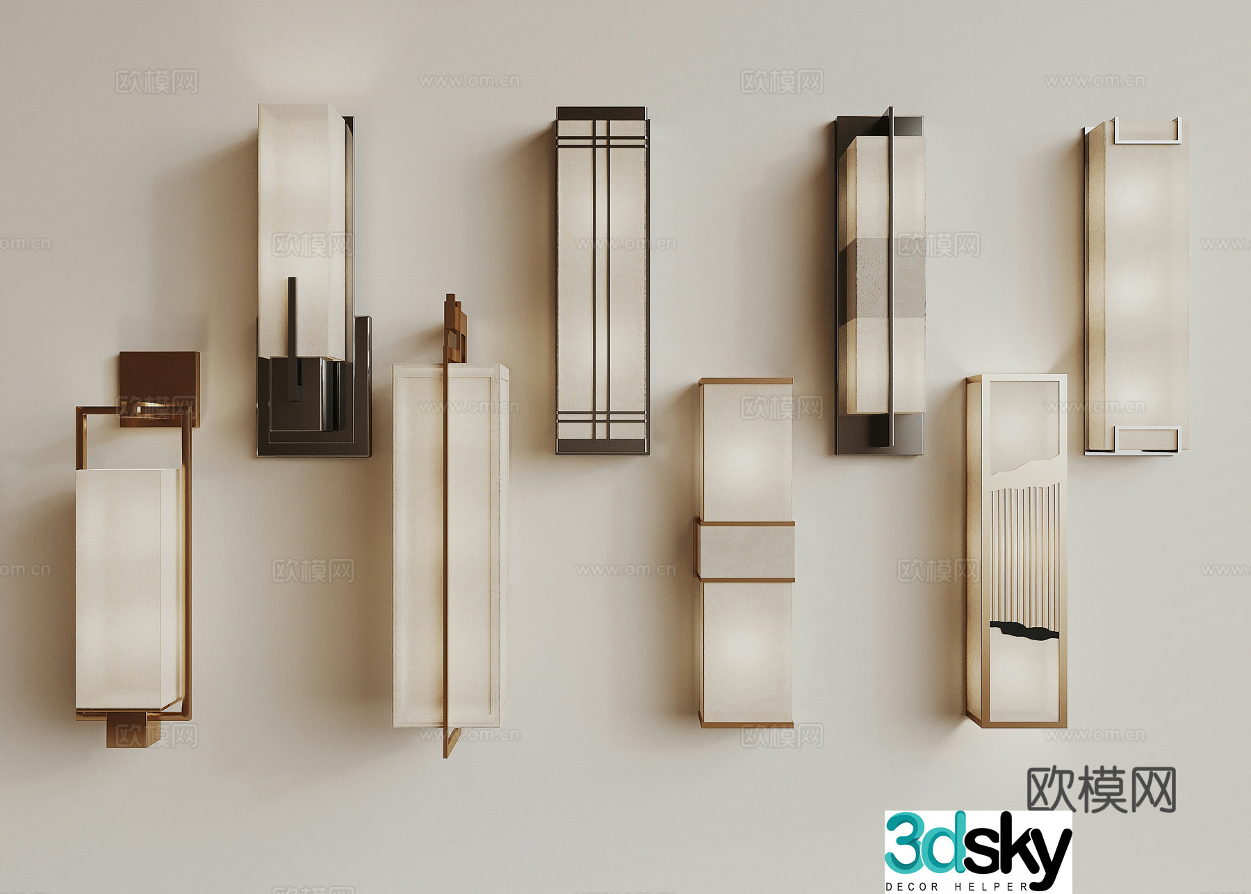 New Chinese wall light 3D model