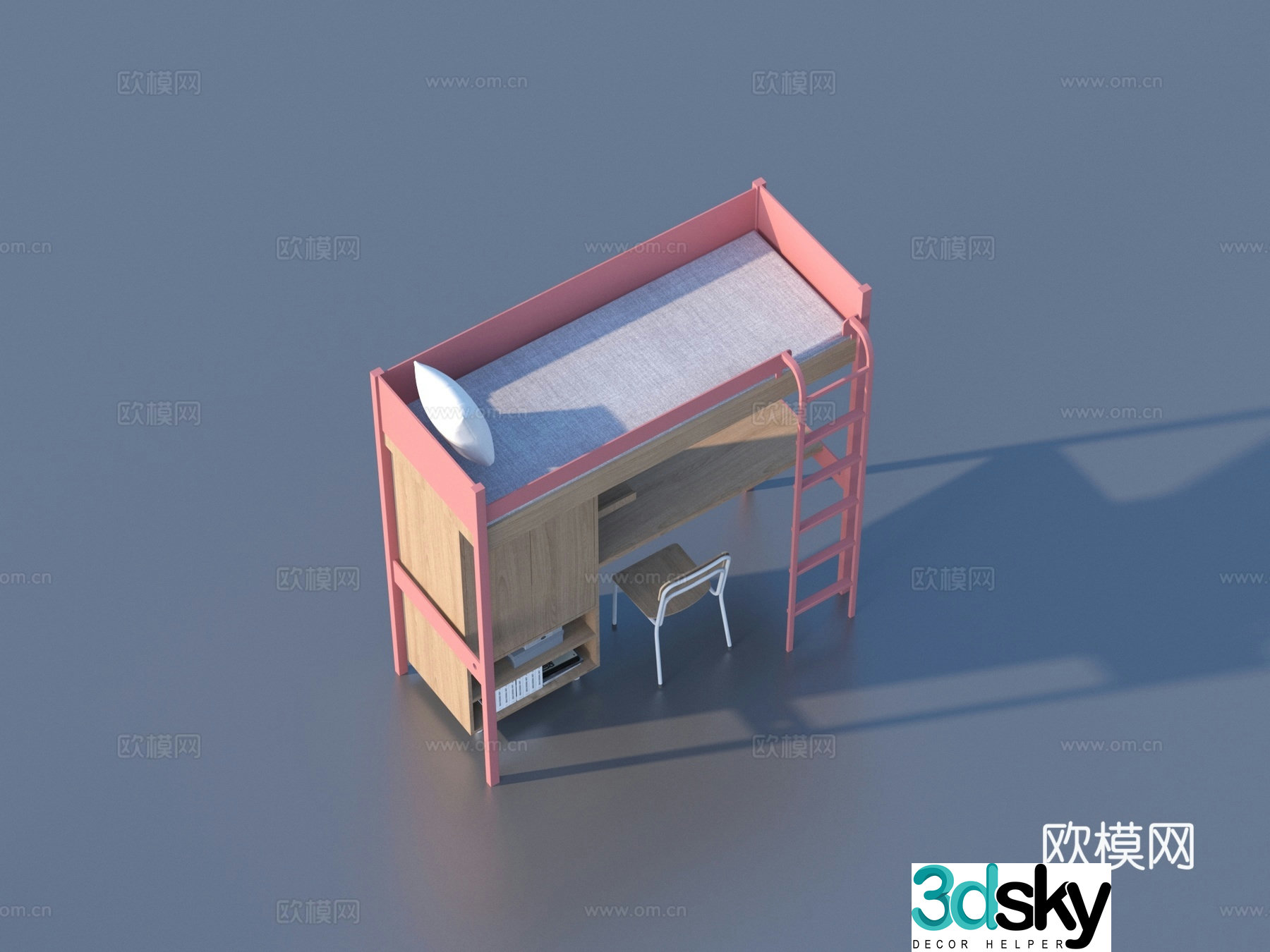 Getting on and getting out of bed Student bed Furniture 3d model