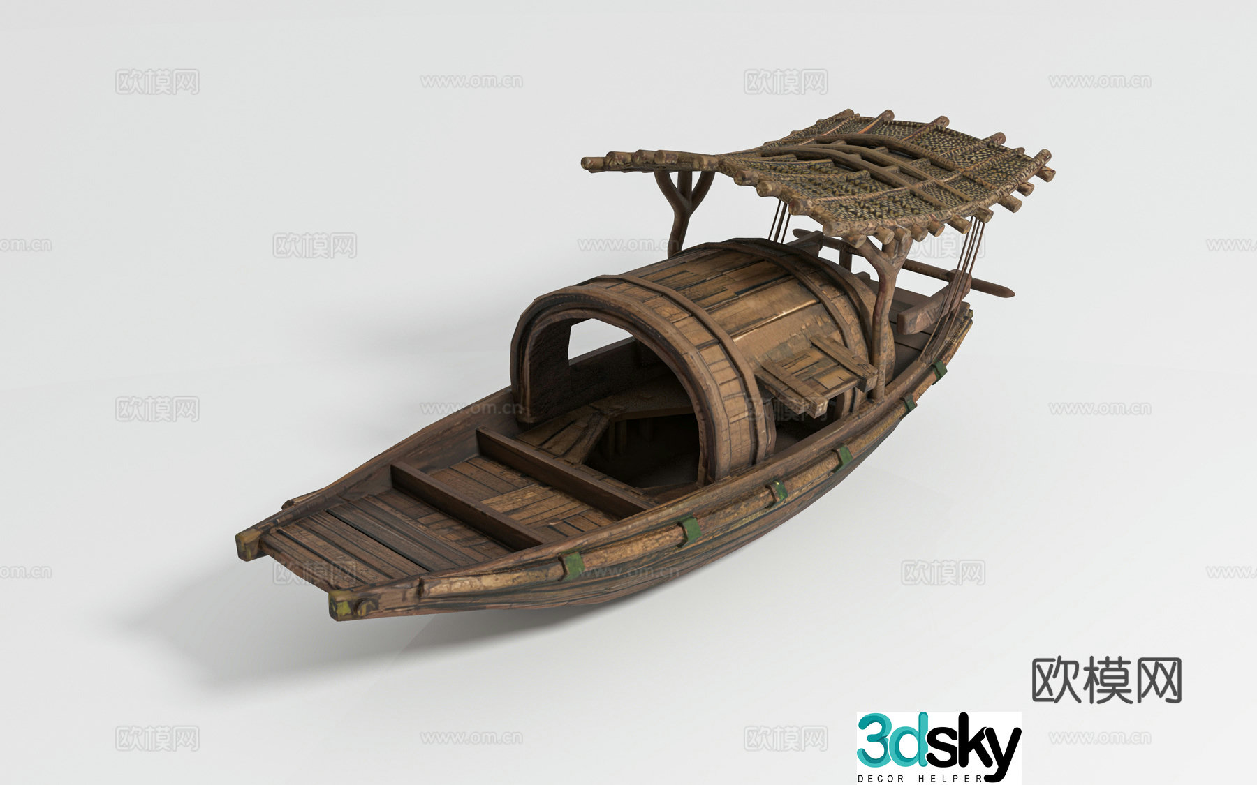 Wooden boats, water transportation, ships, fishing boats, rafting, exhibitions, display props 3D model