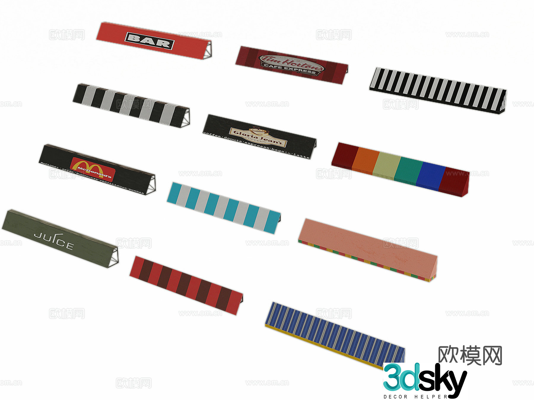 Awning awning raining billboard 3D model