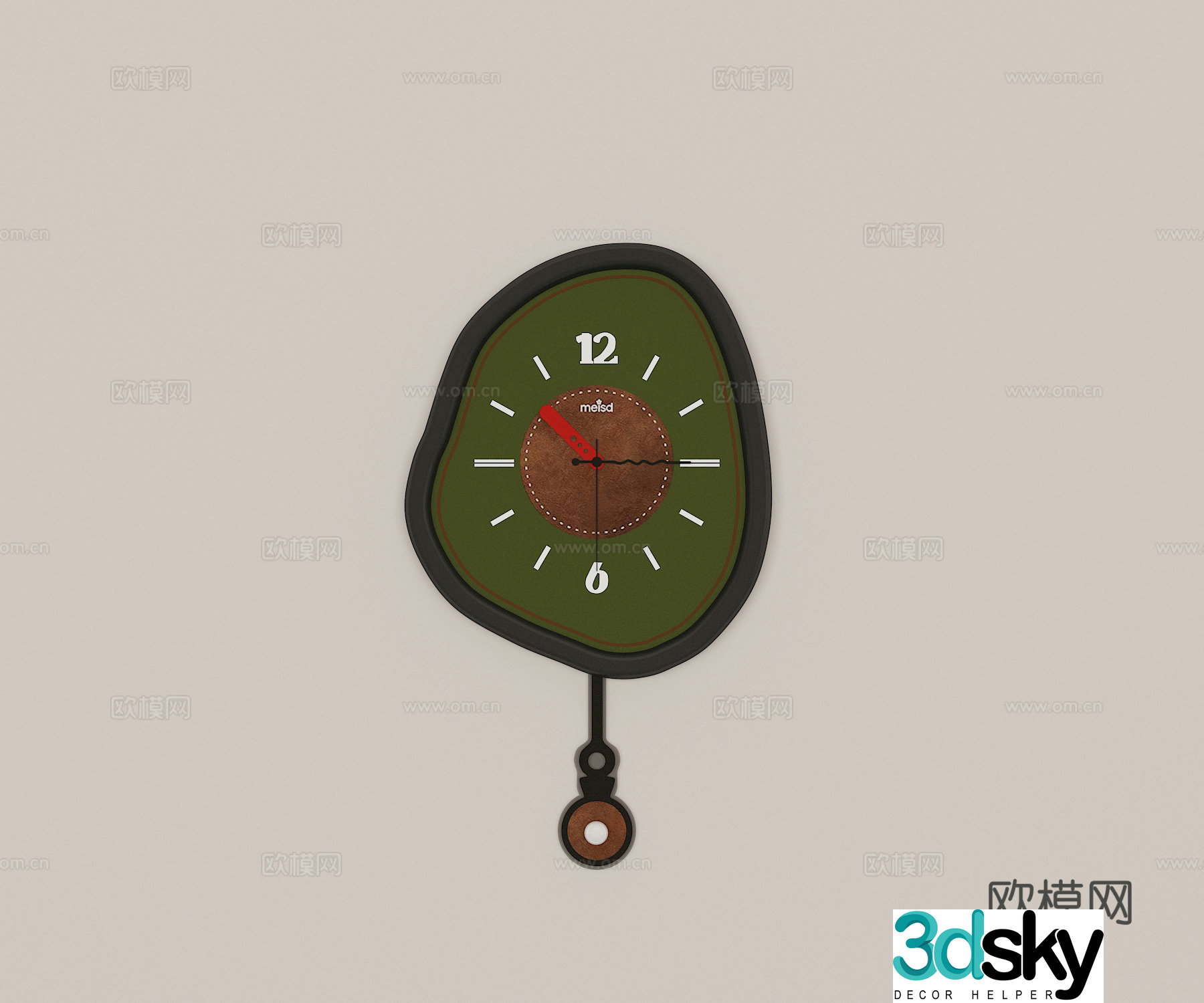 French retro bell wall decoration 3d model