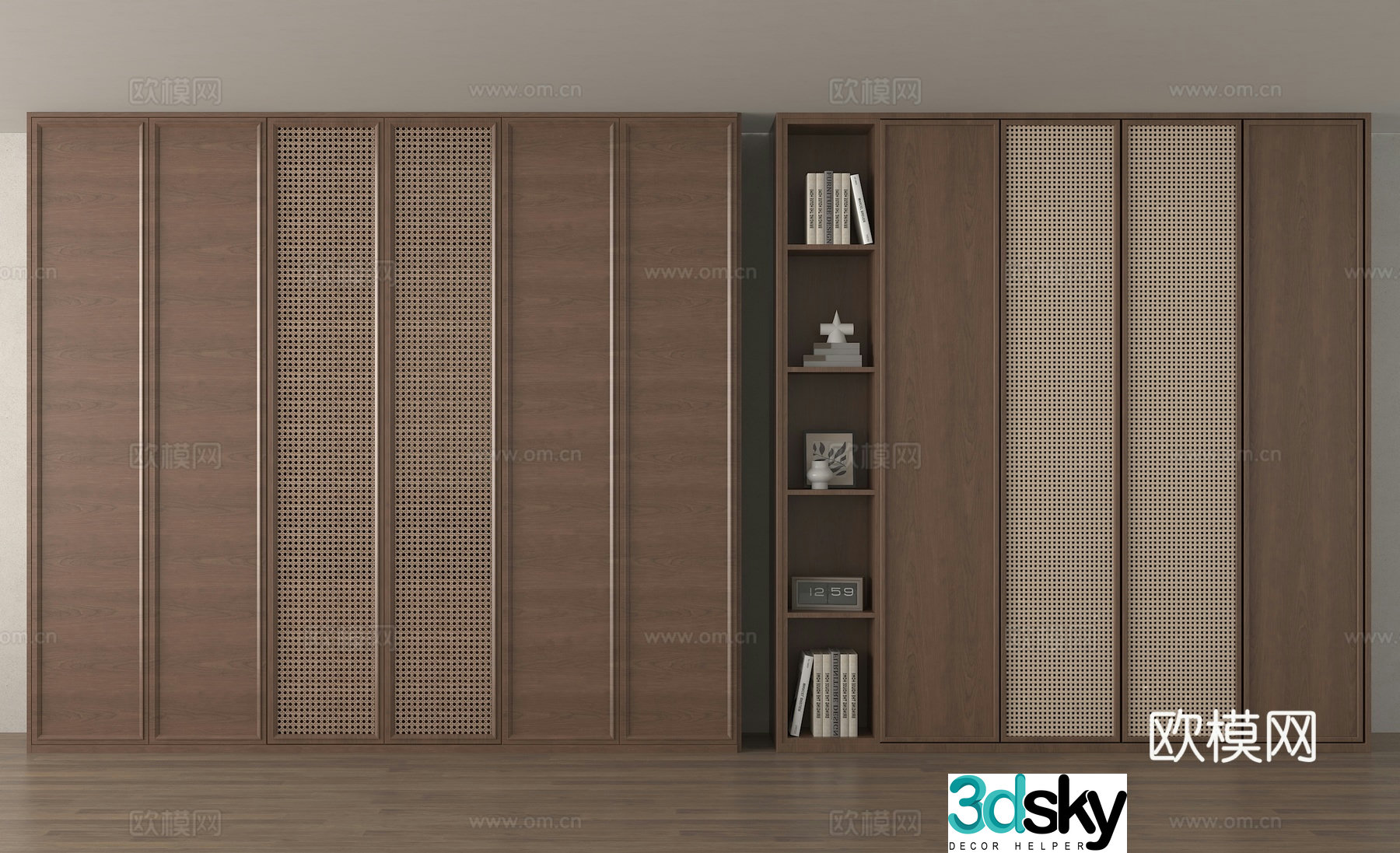 New Chinese style wardrobe 3D model