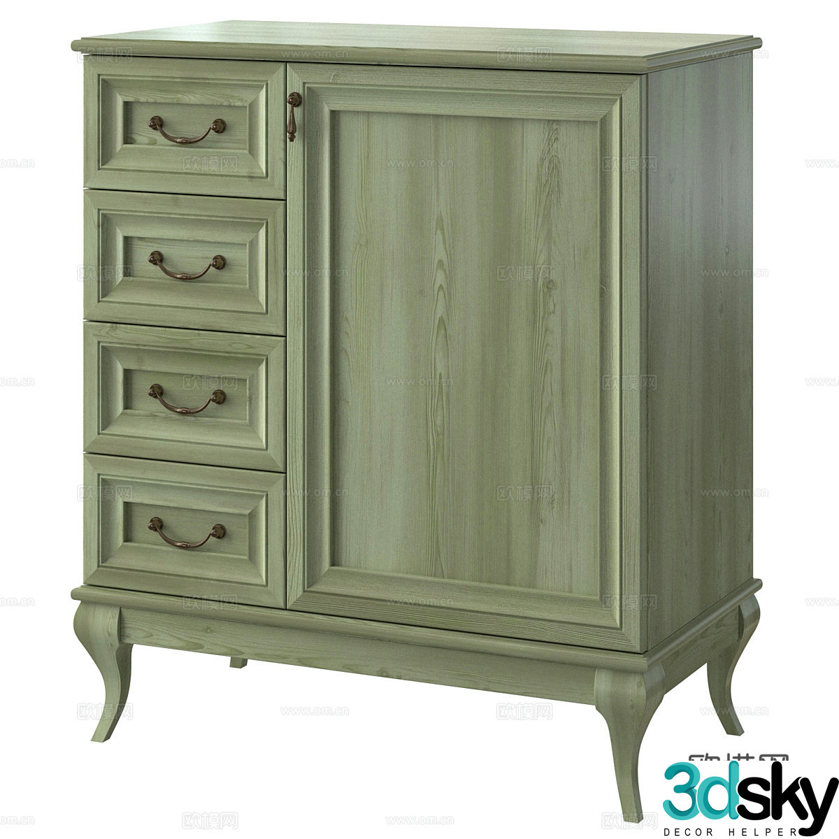 French entrance cabinet side cabinet 3D model