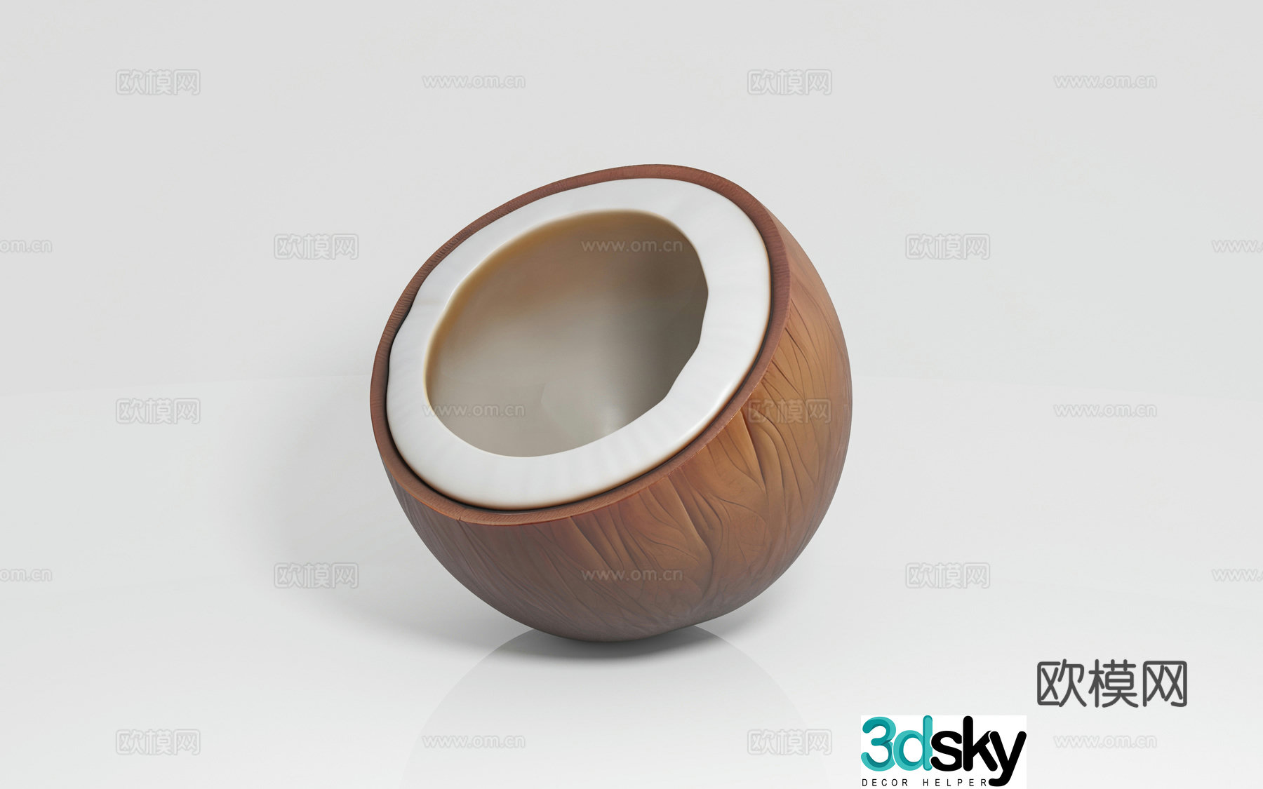 Coconut cartoon style figure ornaments beauty props event scene atmosphere decoration sculpture 3d model