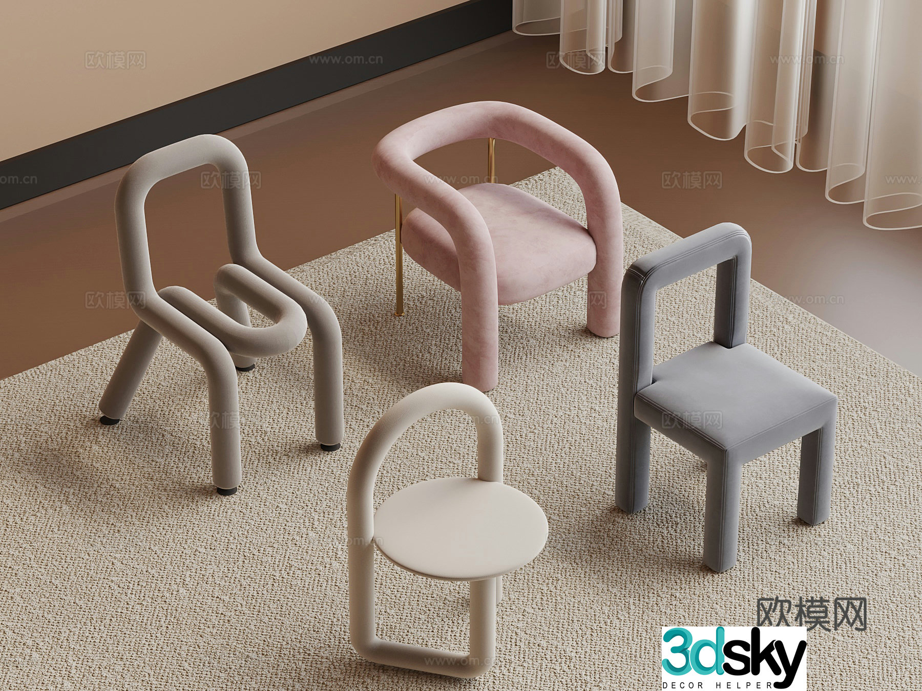 Modern children’s chair 3d model
