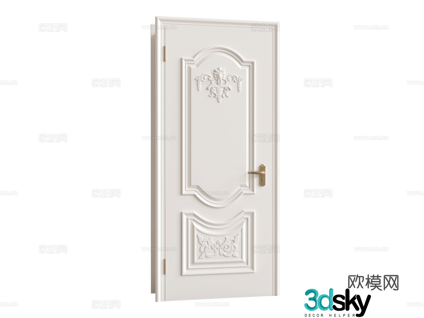 European wooden door 3d model