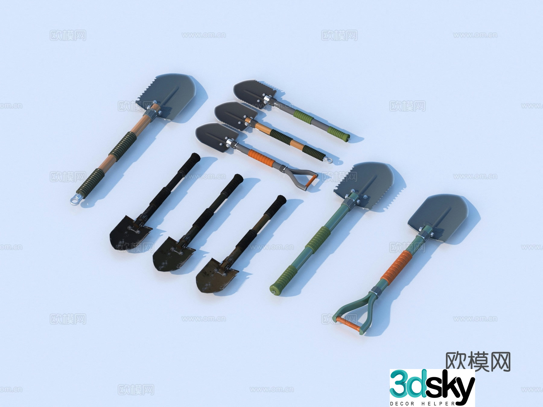 Iron shovel Military shovel Survival shovel Lifesaving shovel 3d model