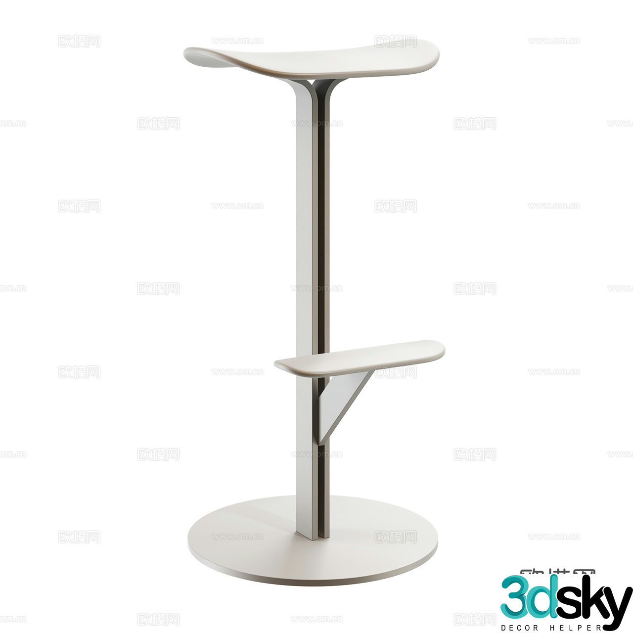 MDF Italia Minimalist Bar Stool Italian Bar Stool Metal Bar Stool Simple Bar Stool 3D Model