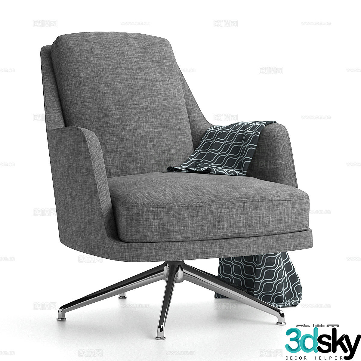 Modern Italian fabric office chair 3d model