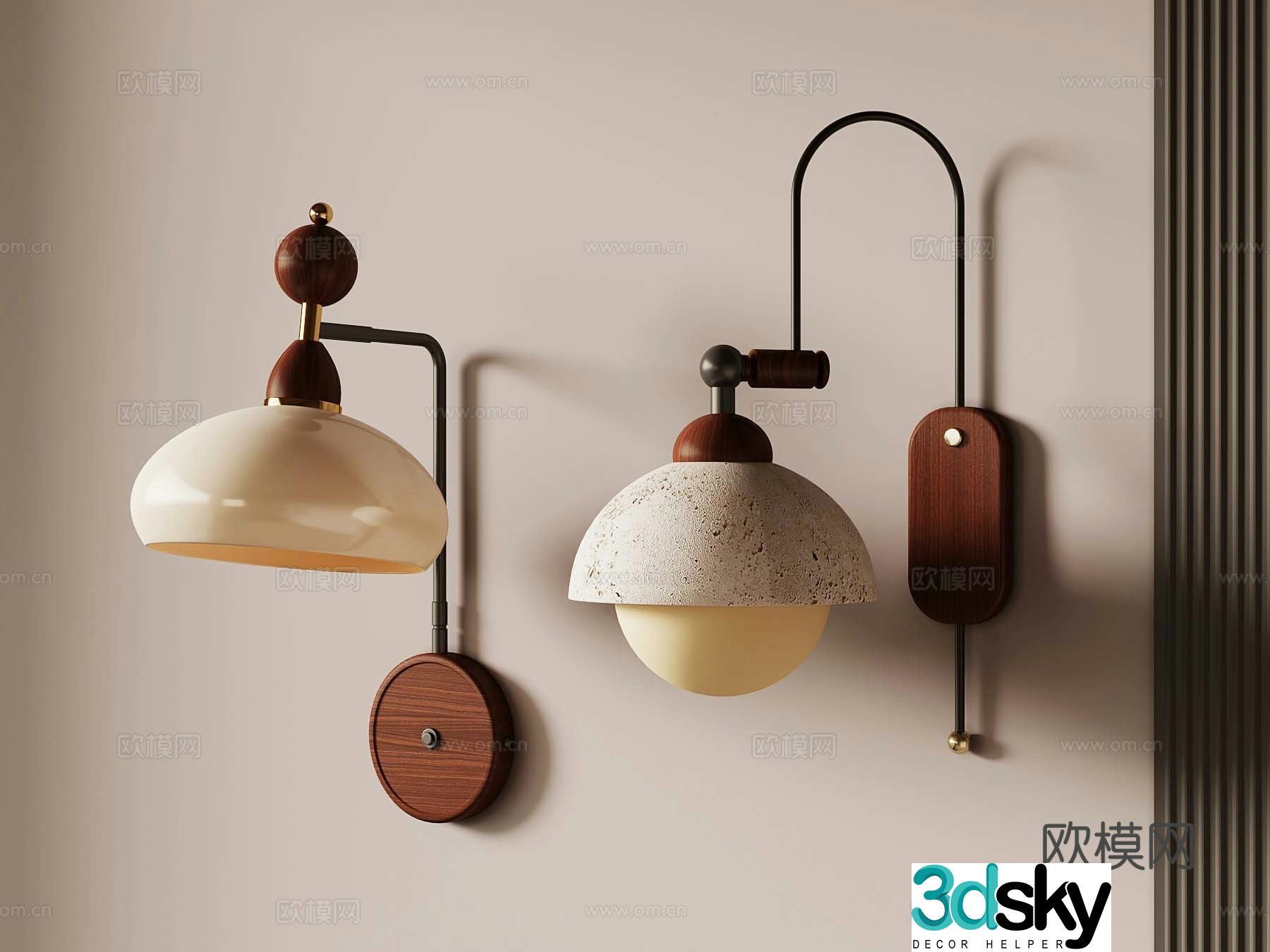 French medieval wall light 3D model