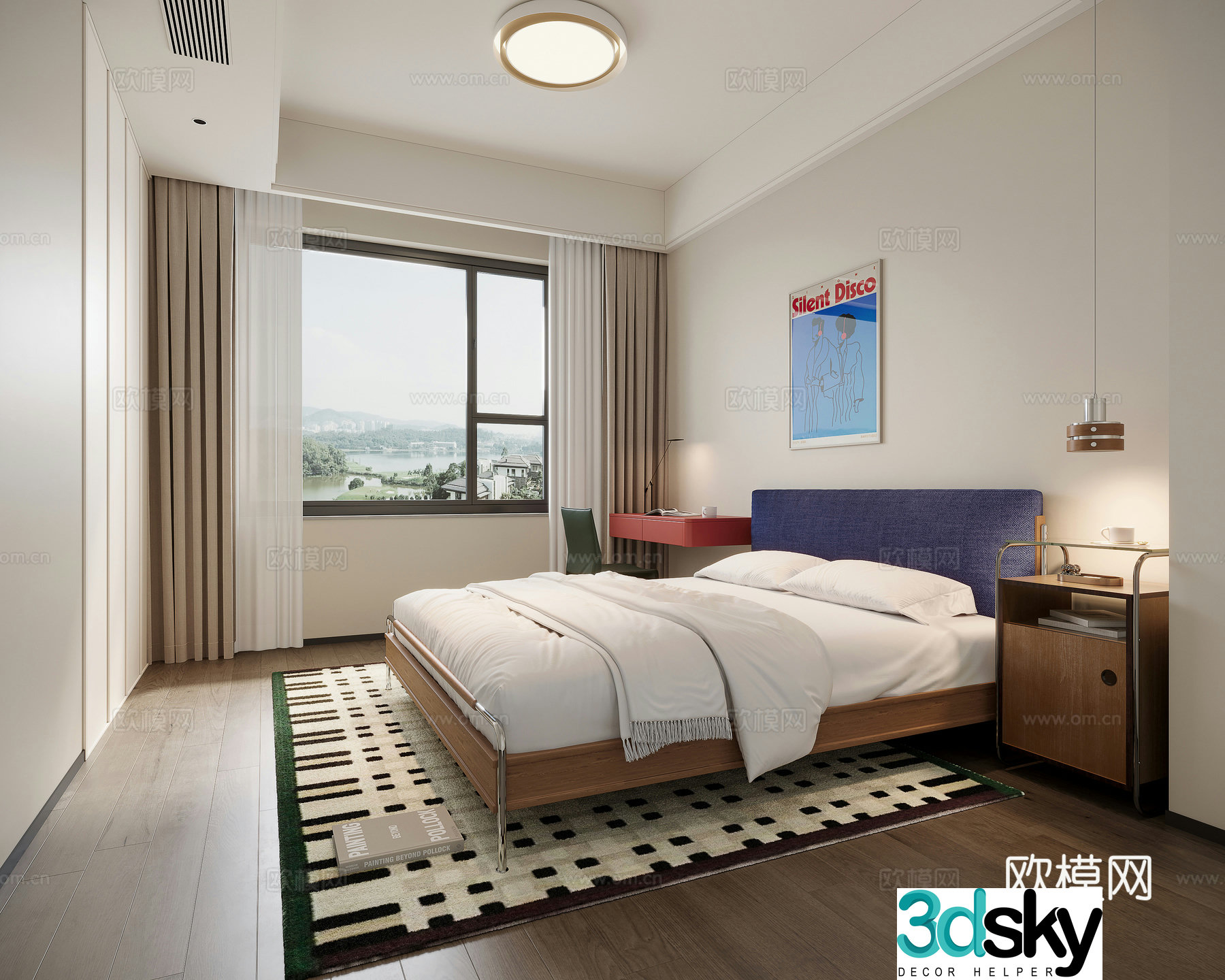Modern medieval bedroom 3d model