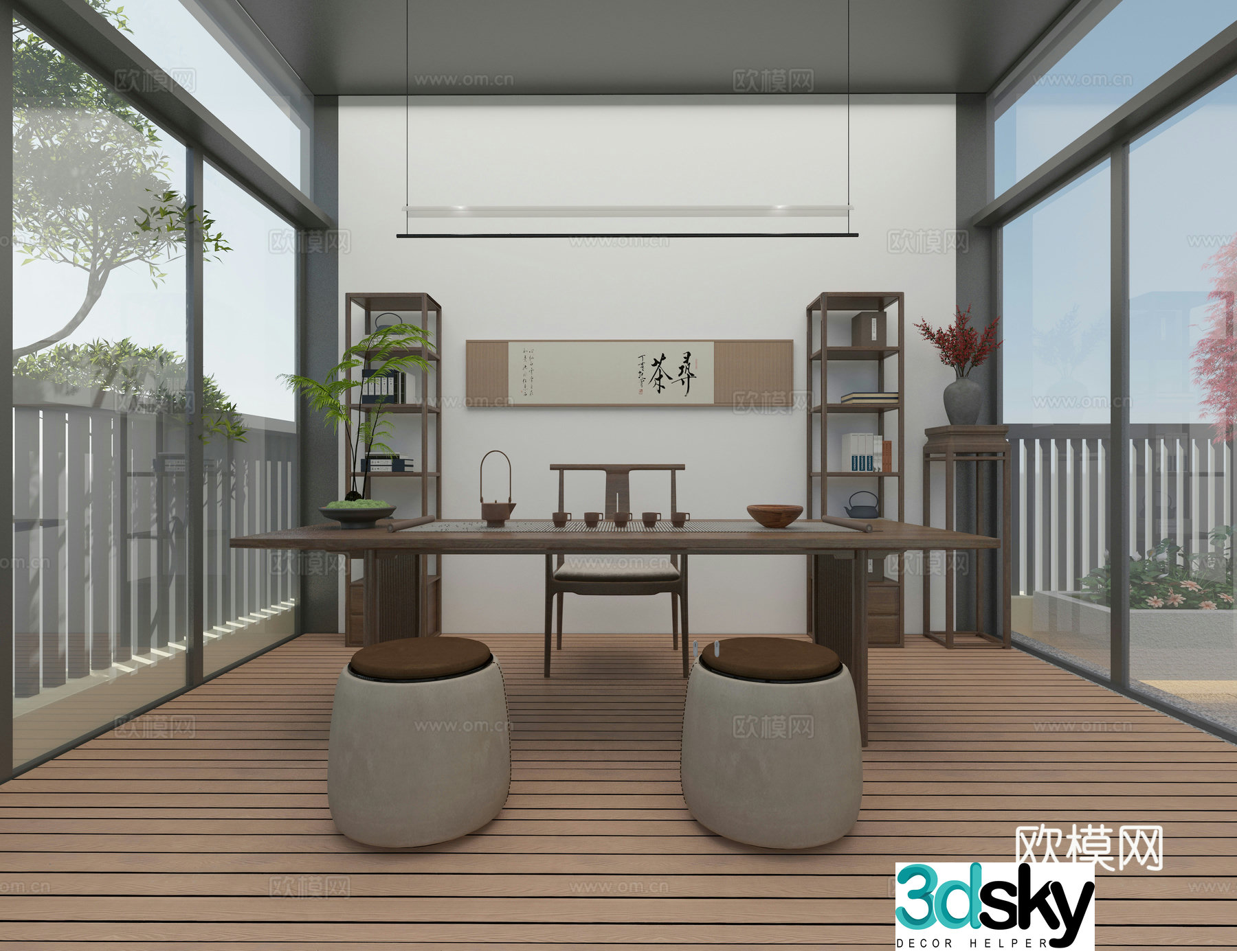 New Chinese style tea room 3D model