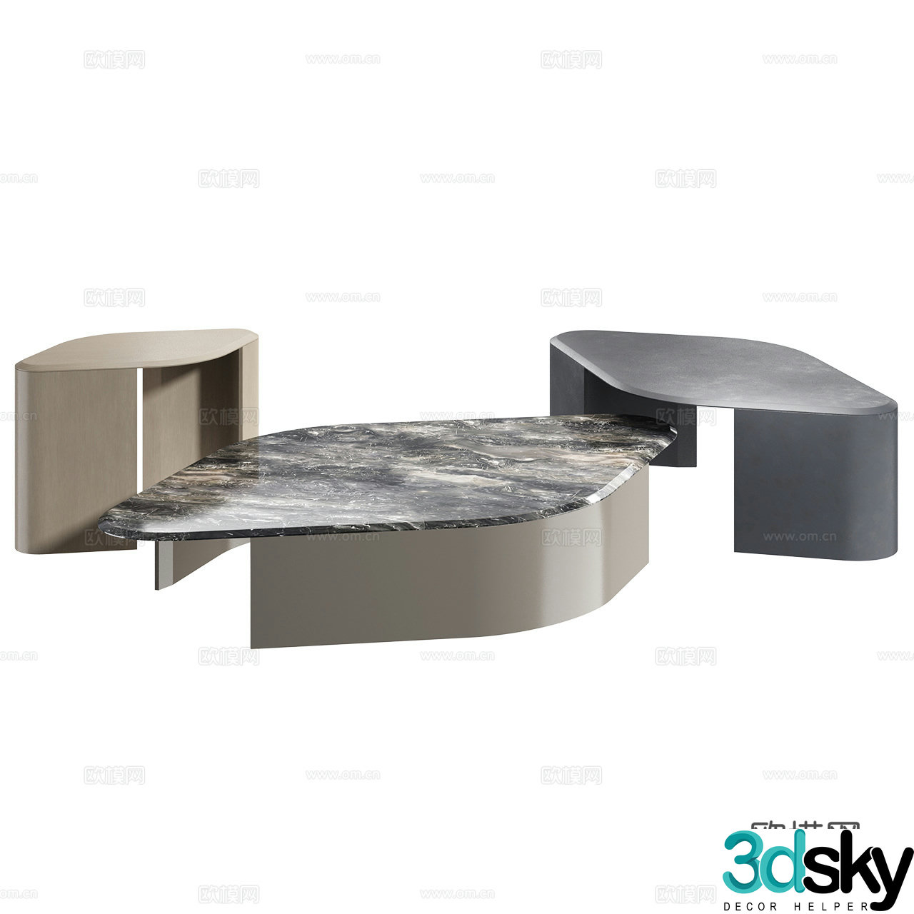 Giorgetti Italian coffee table Minimalist coffee table Special-shaped coffee table Marble coffee table 3D model