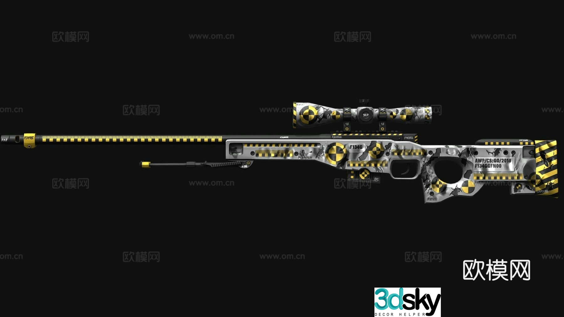 AWP crashed version v2 3d model
