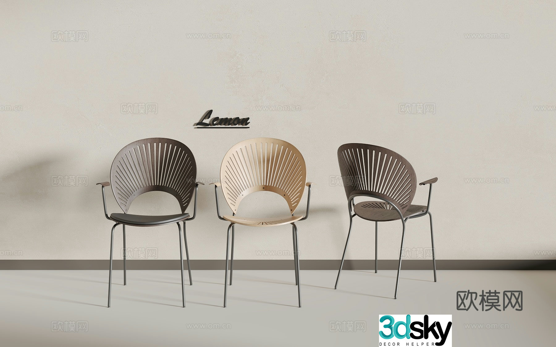 Wooden chair 3d model