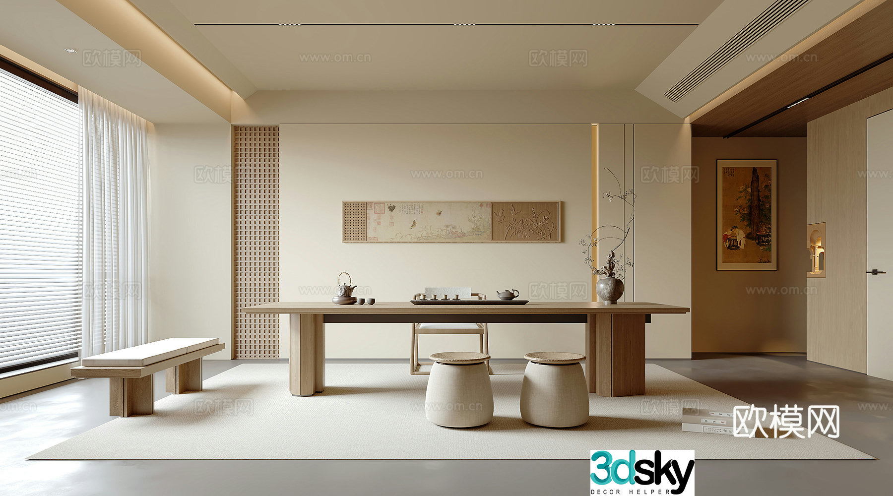 New Chinese tea room 3D model