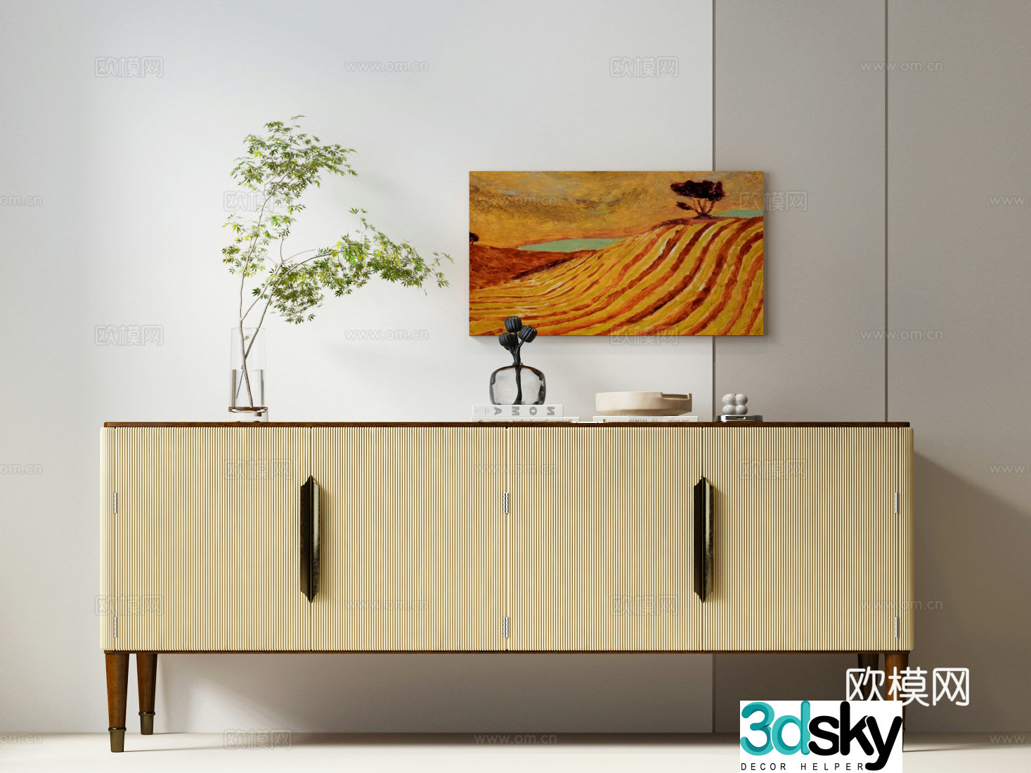 Italian TV Cabinet Modern Italian TV Cabinet Italian Minimalist TV Cabinet 3D Model