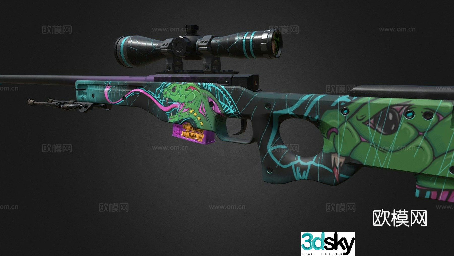 AWP-=Deadly Sting=Skin 3d model
