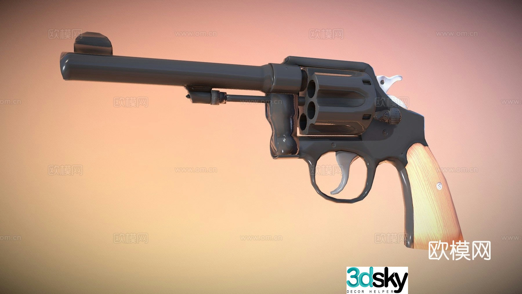 M1917 revolver 3d model