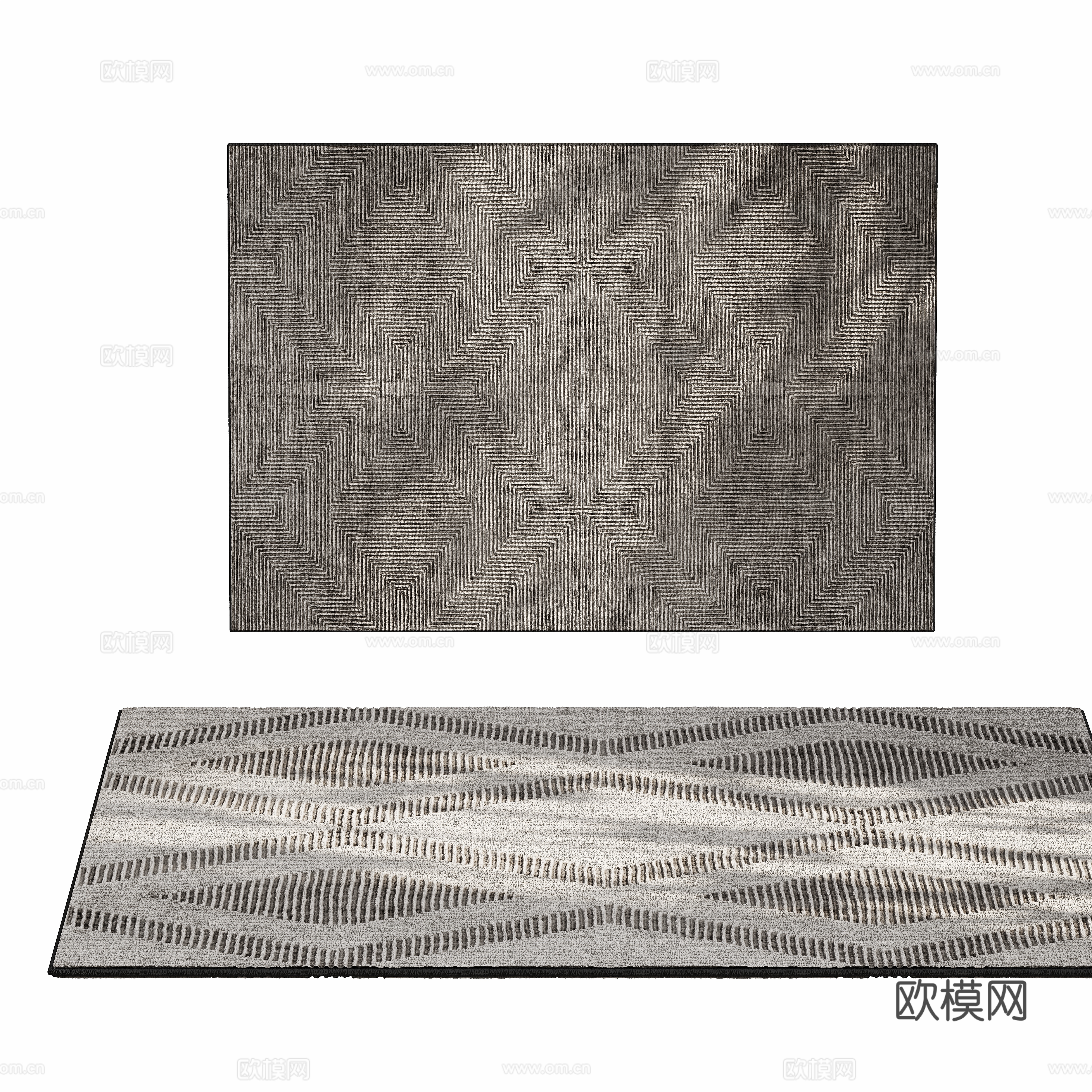 Modern line cloth carpet 3d model