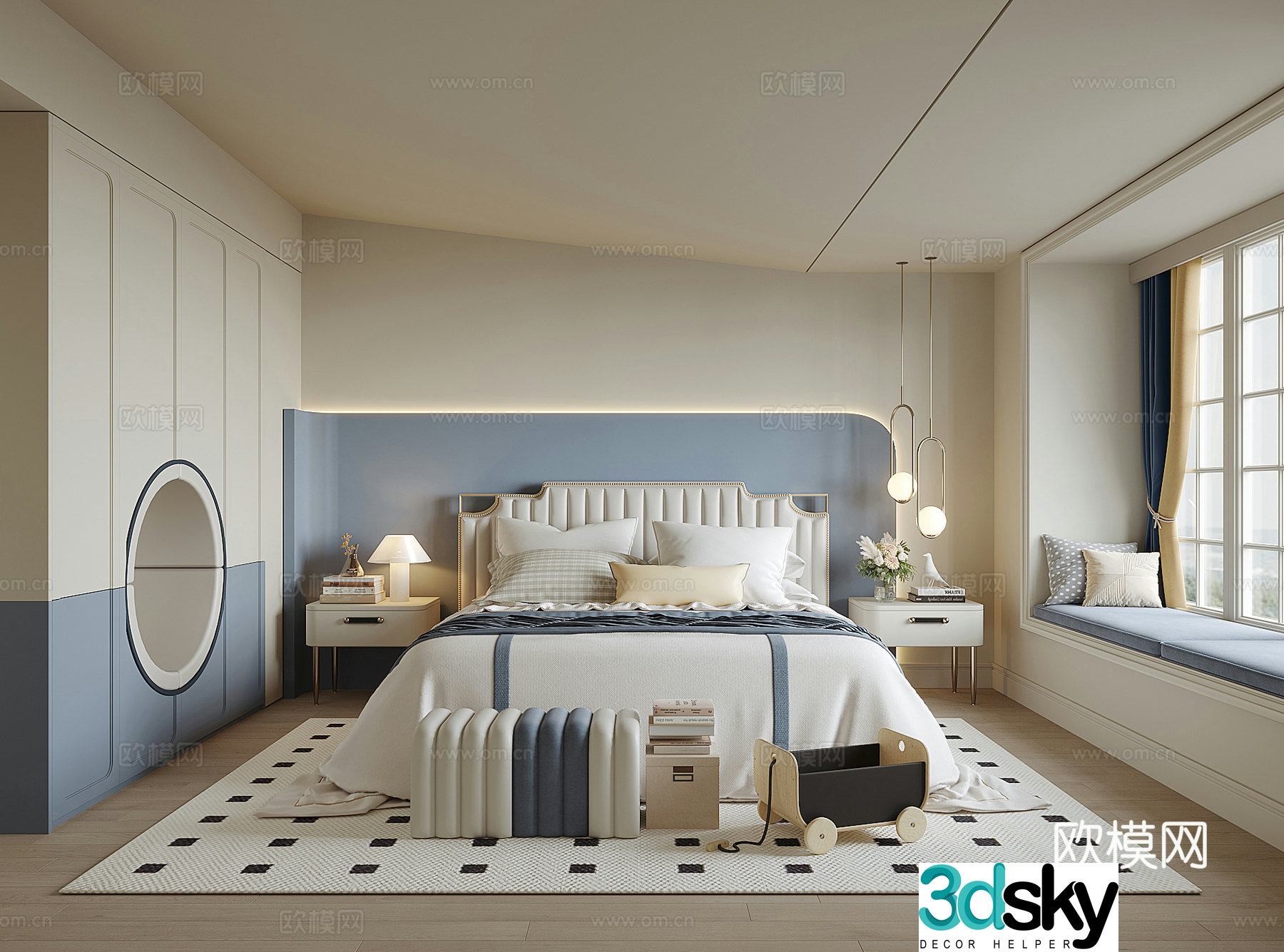 Modern home bedroom 3d model