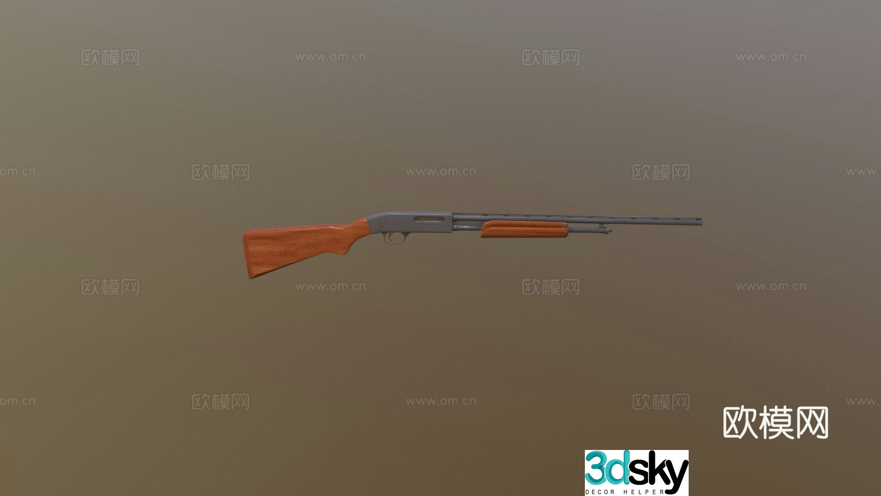 My second gun model - pump action shotgun 3d model