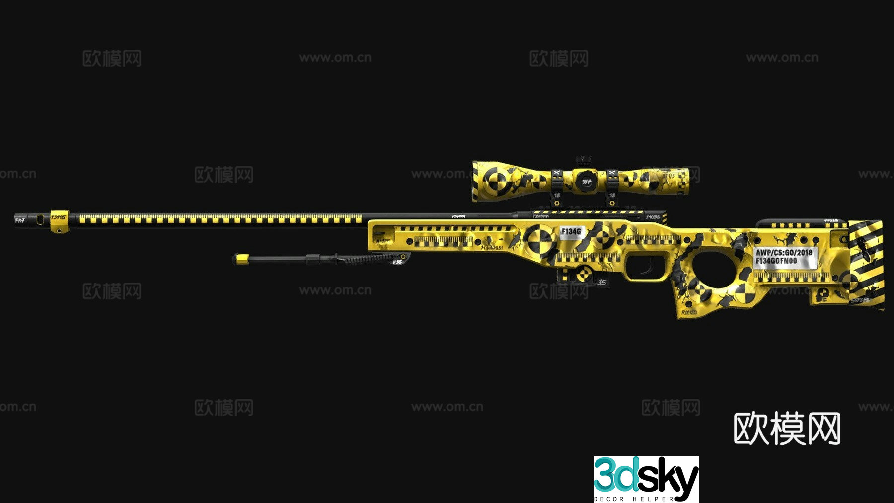 AWP crash 3d model