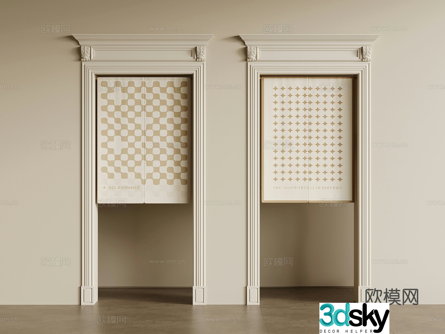 Door curtain French door curtain Door cover Door hole 3D model