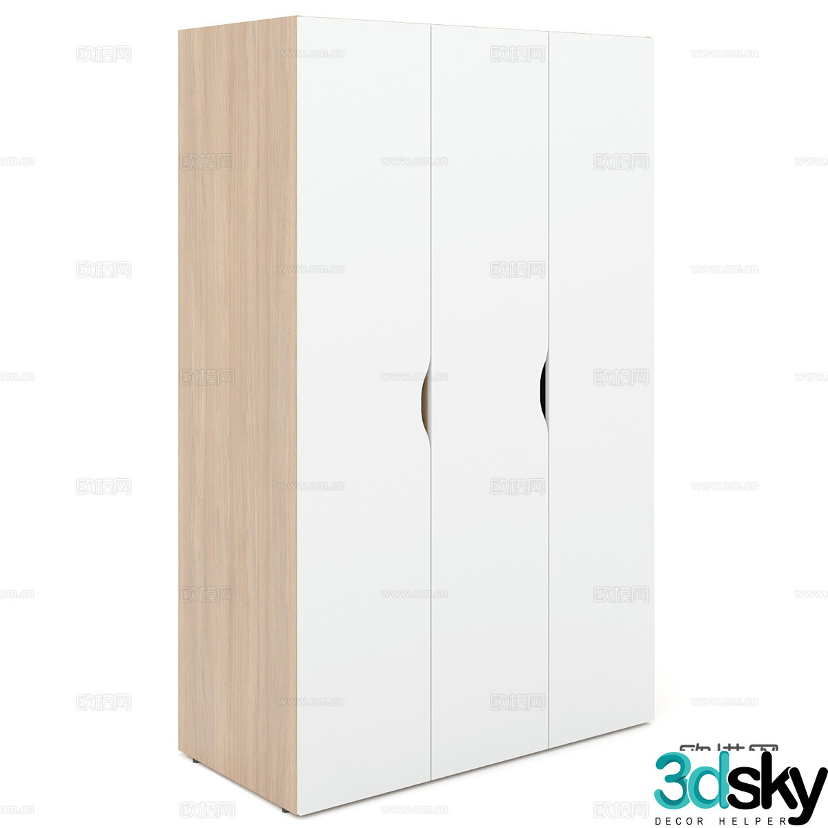 Nordic simple wardrobe wardrobe simple wardrobe bedroom wardrobe wooden wardrobe 3d model