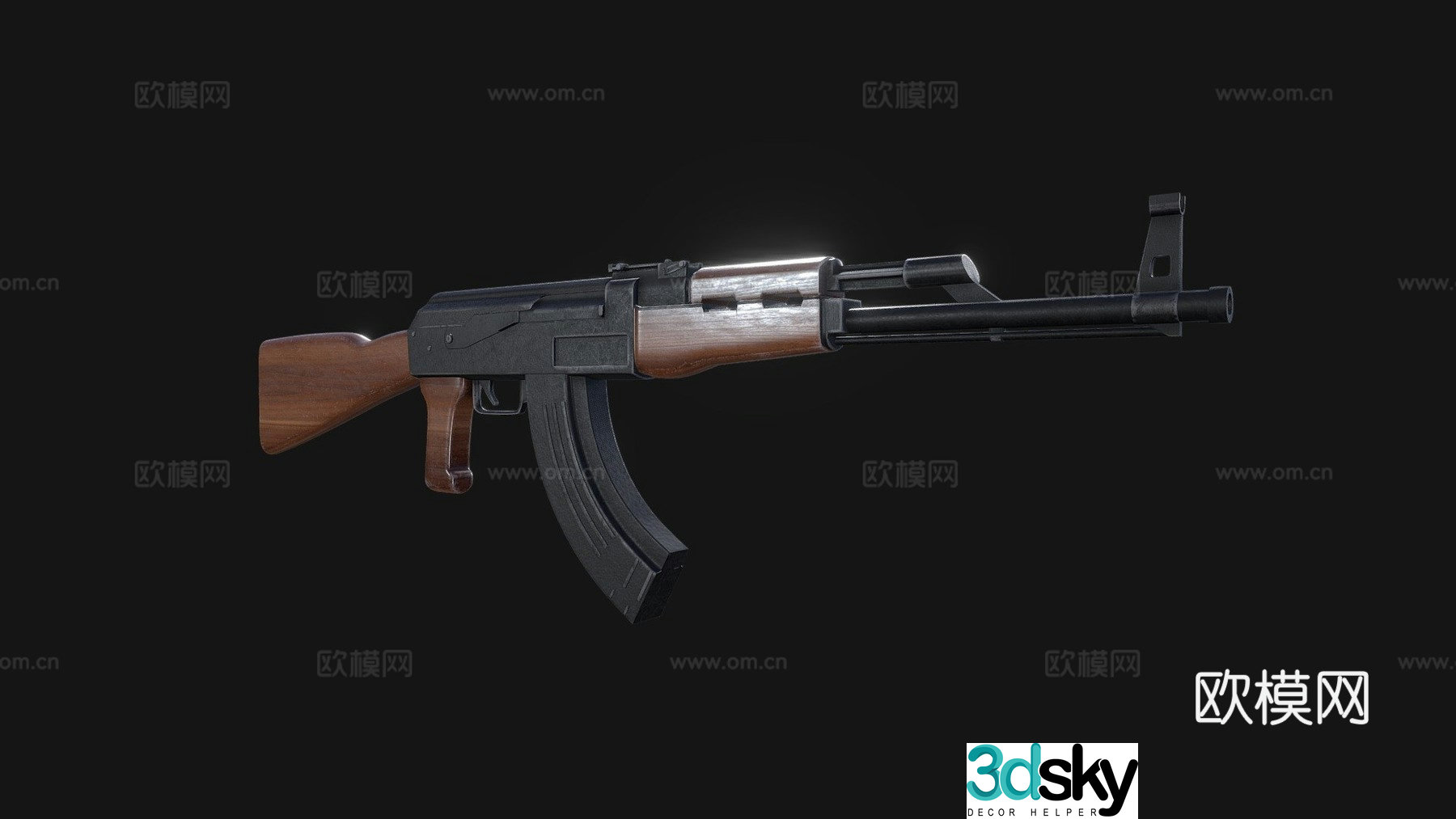 AK47 texture exercise 3d model