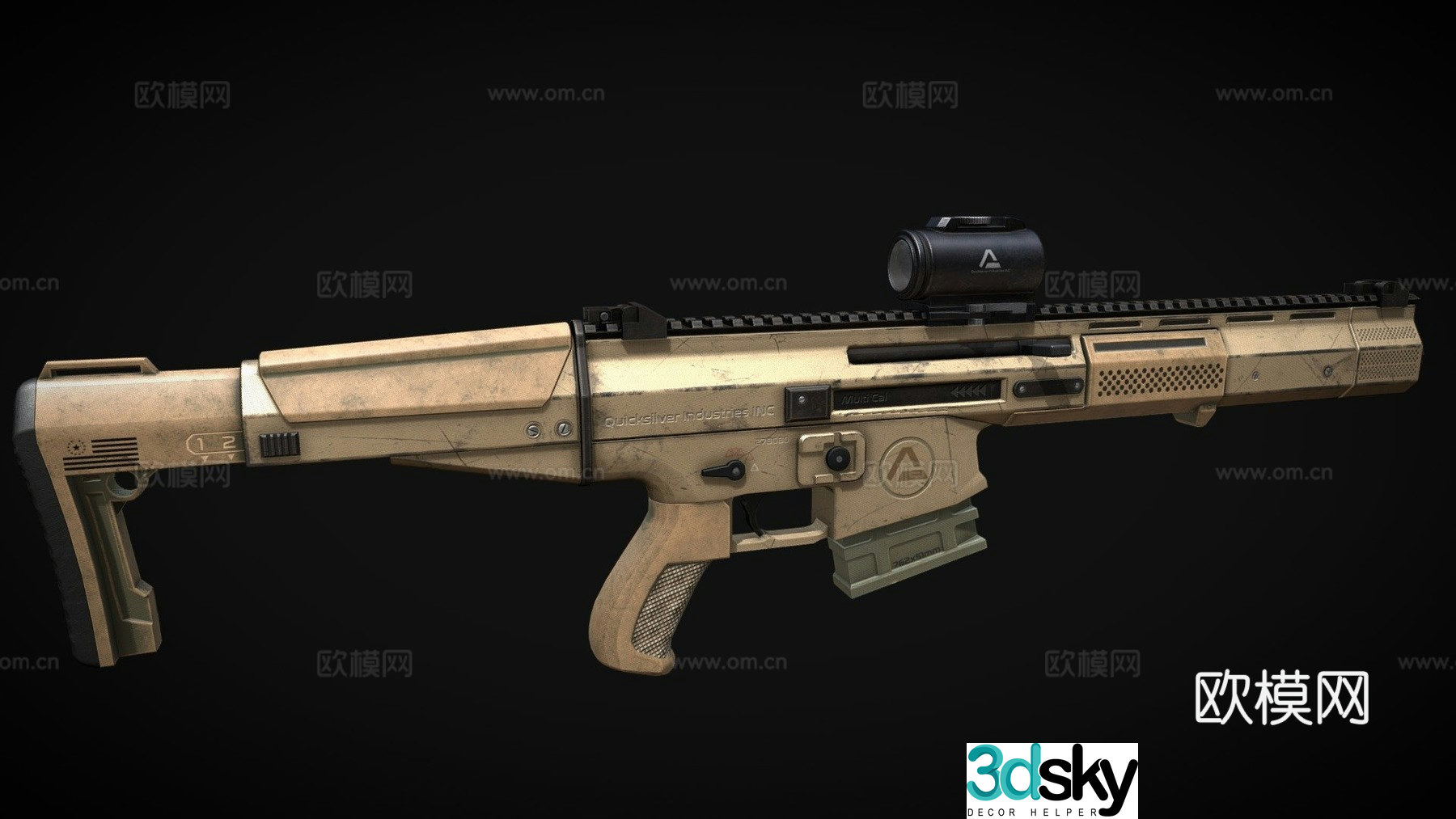desert fox battle rifle 3d model