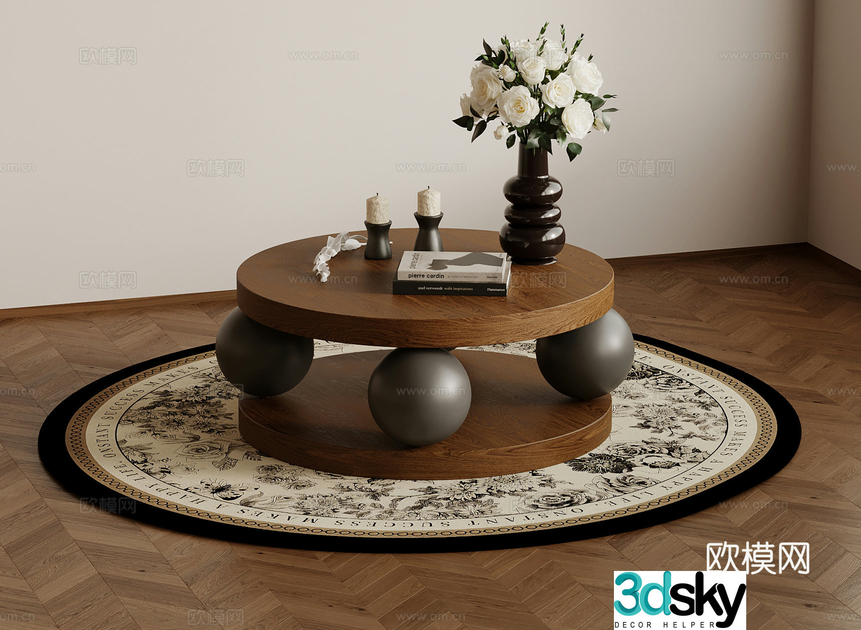 Coffee table French medieval style coffee table side table 3D model