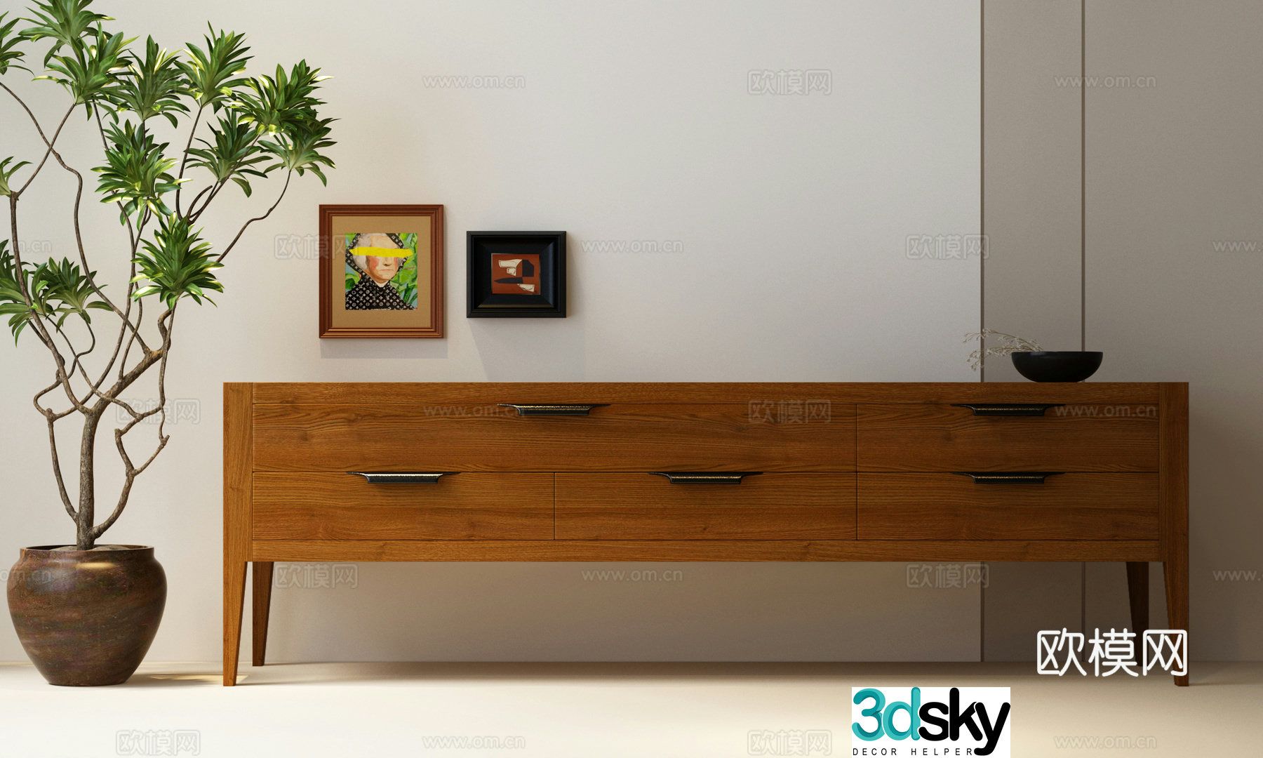 Modern TV cabinet Modern side cabinet Modern medieval TV cabinet 3d model 3d model
