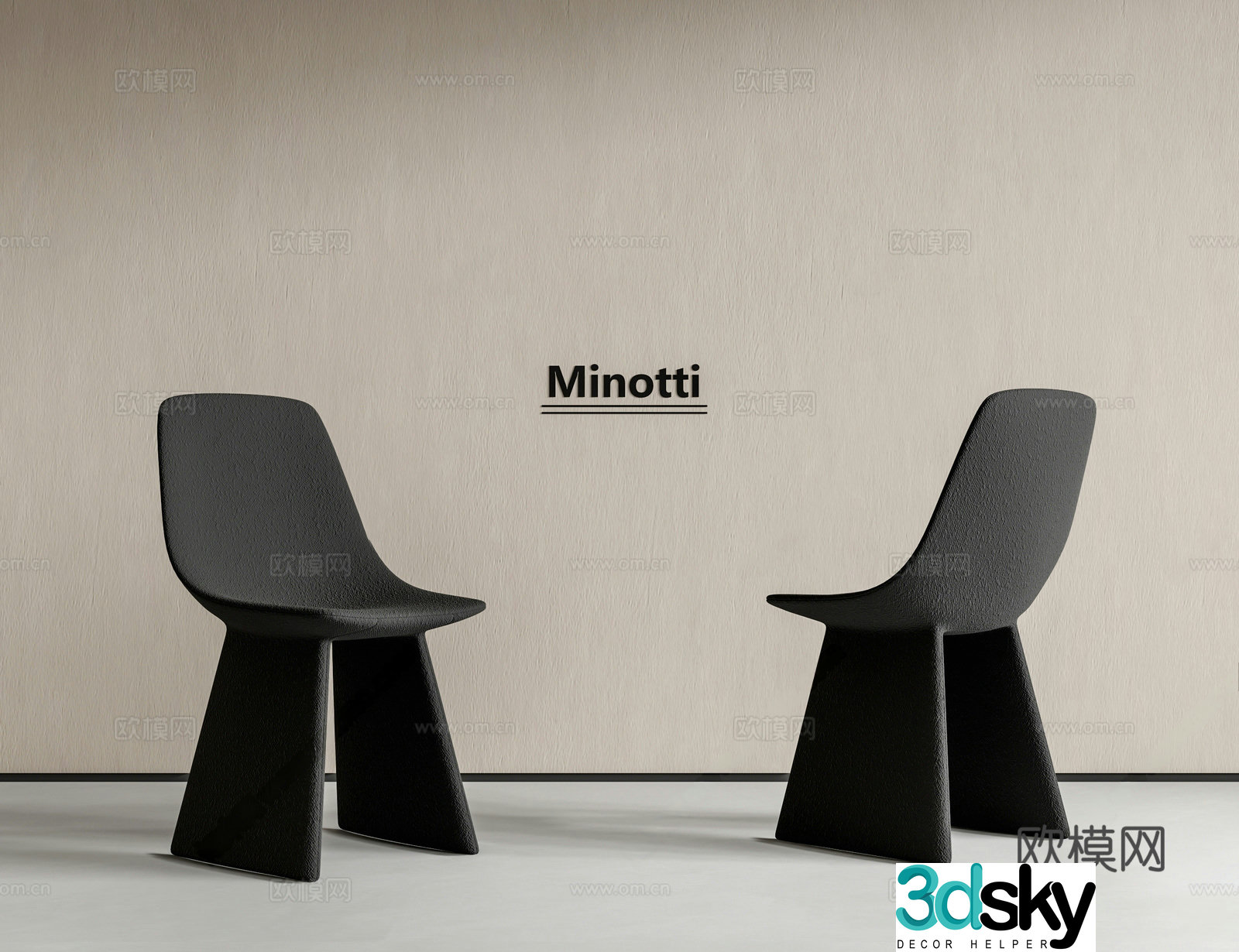 Modern dining chair cloth chair dining chair backrest chair leisure chair 3d model