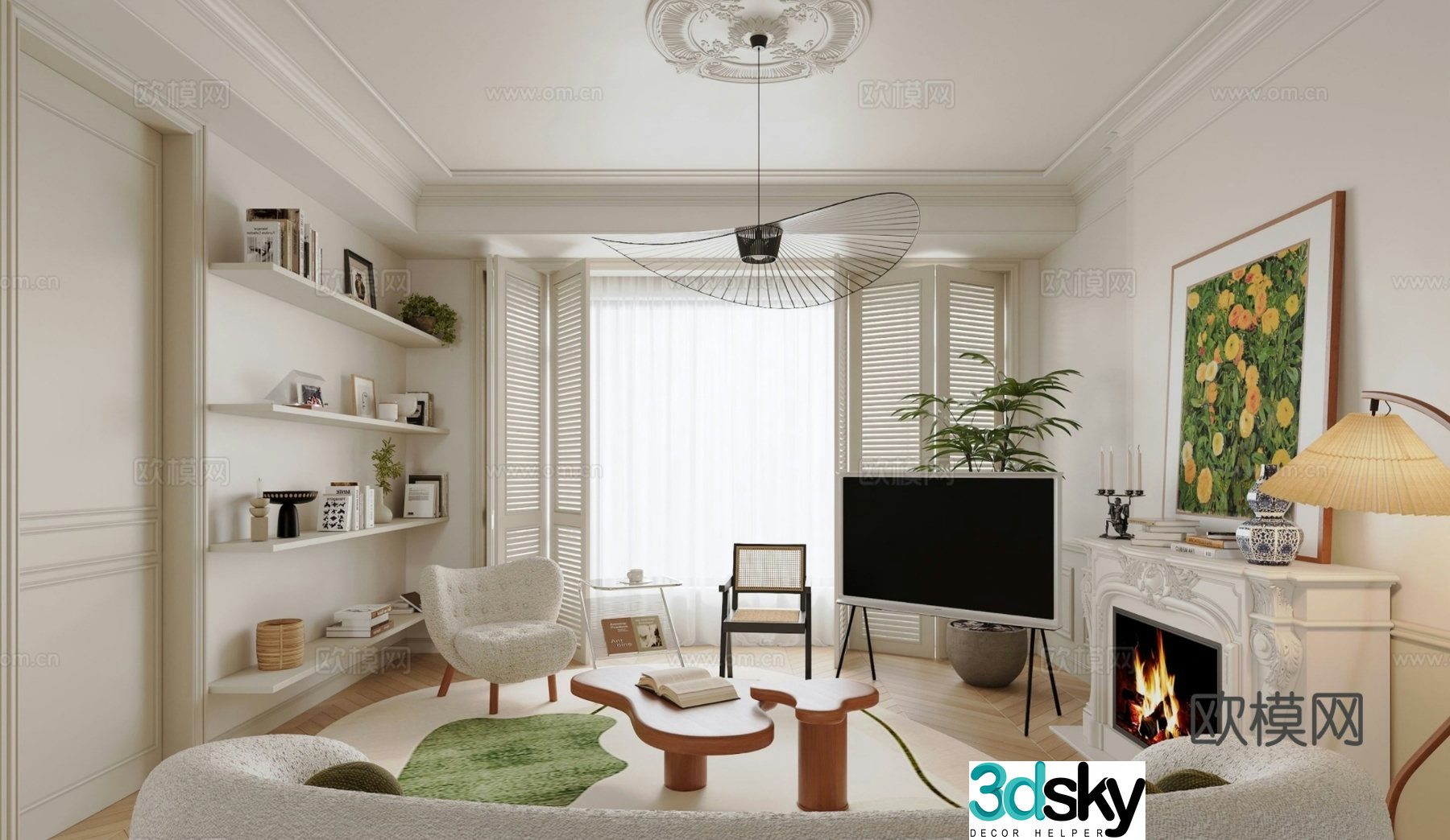 French medieval living room 3d model