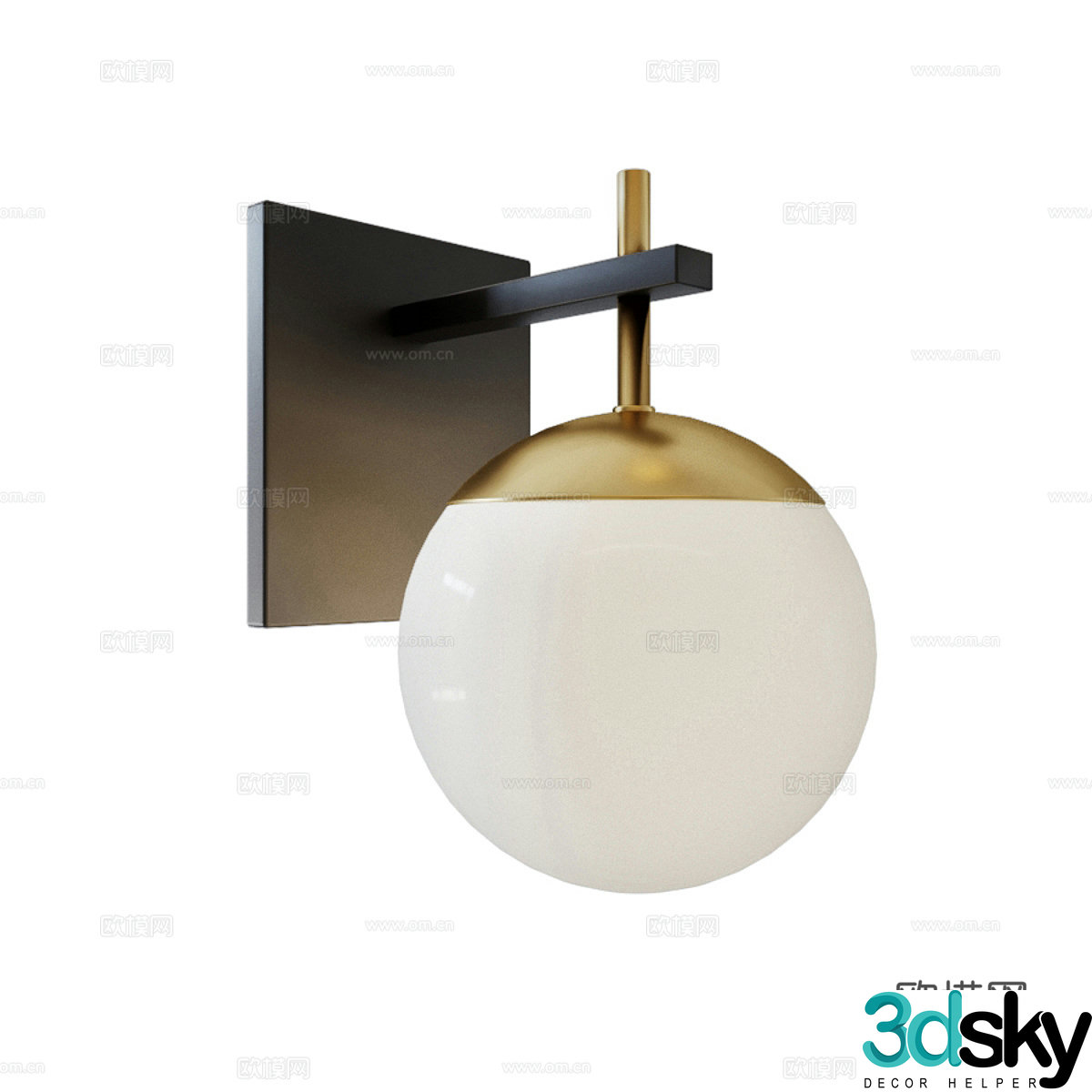 Modern light luxury spherical decorative wall lamp 3d model