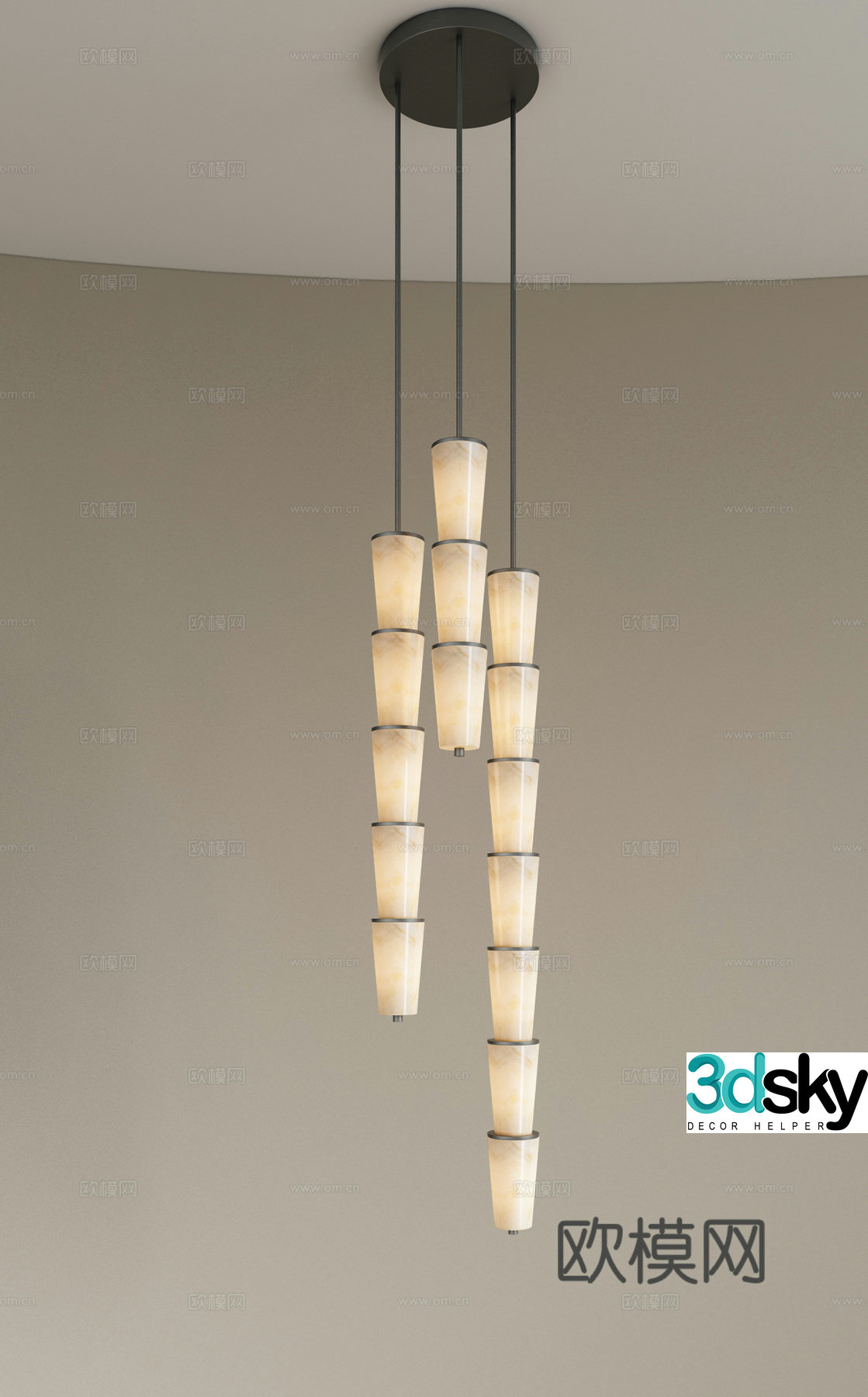 Modern retro chandeliers bedside chandeliers restaurant chandeliers stairwell chandeliers multi-head chandeliers 3D model
