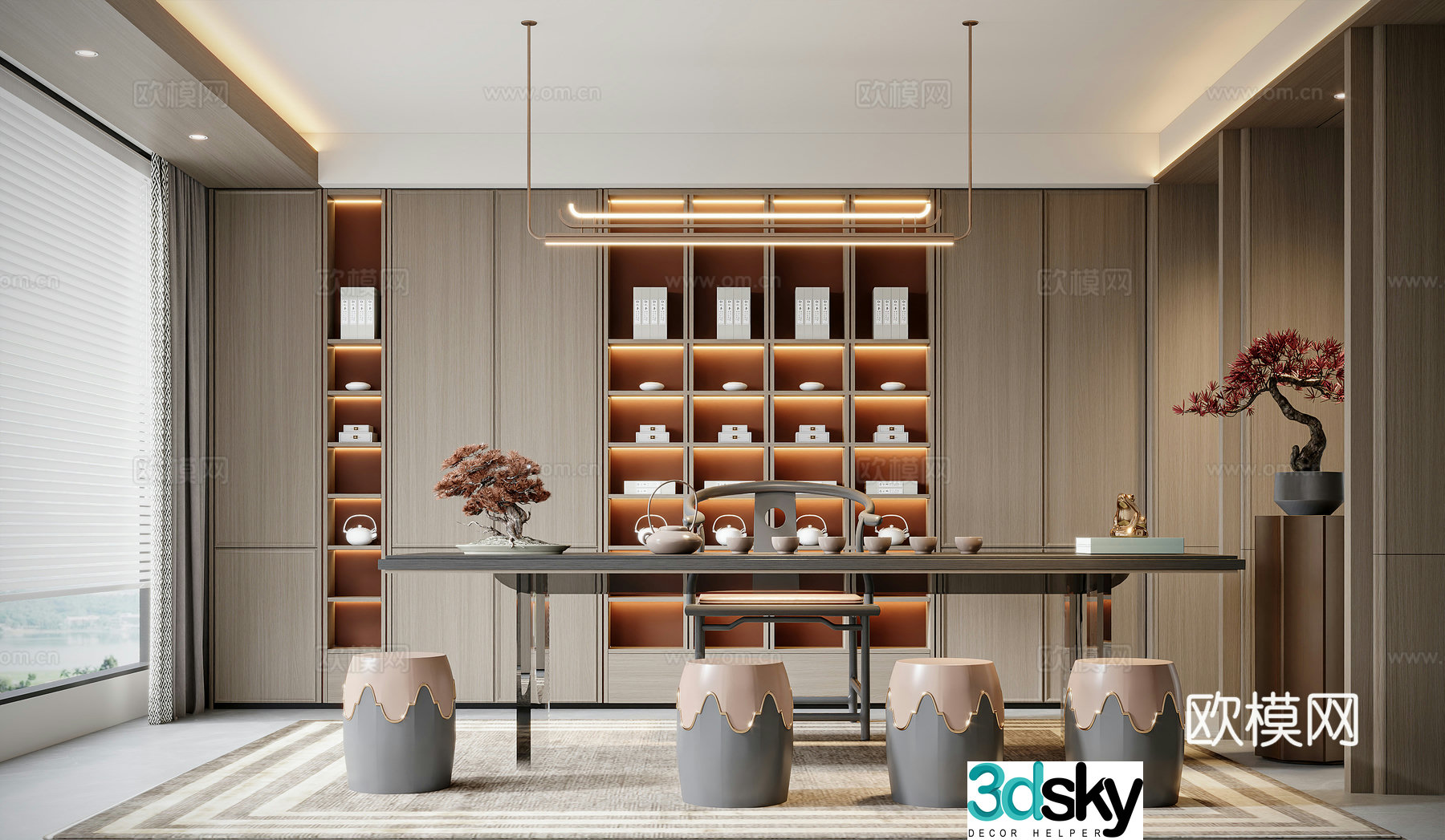 New Chinese tea room 3D model