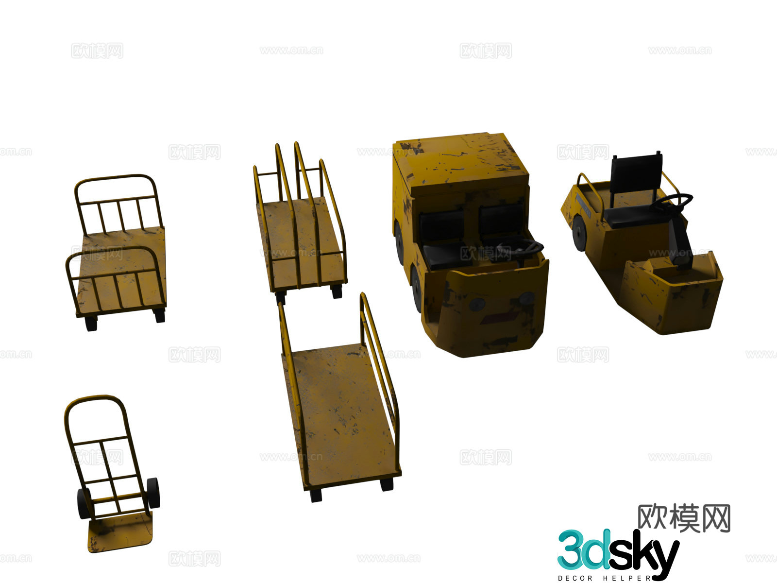 Industrial equipment industrial trolley cargo trolley 3d model
