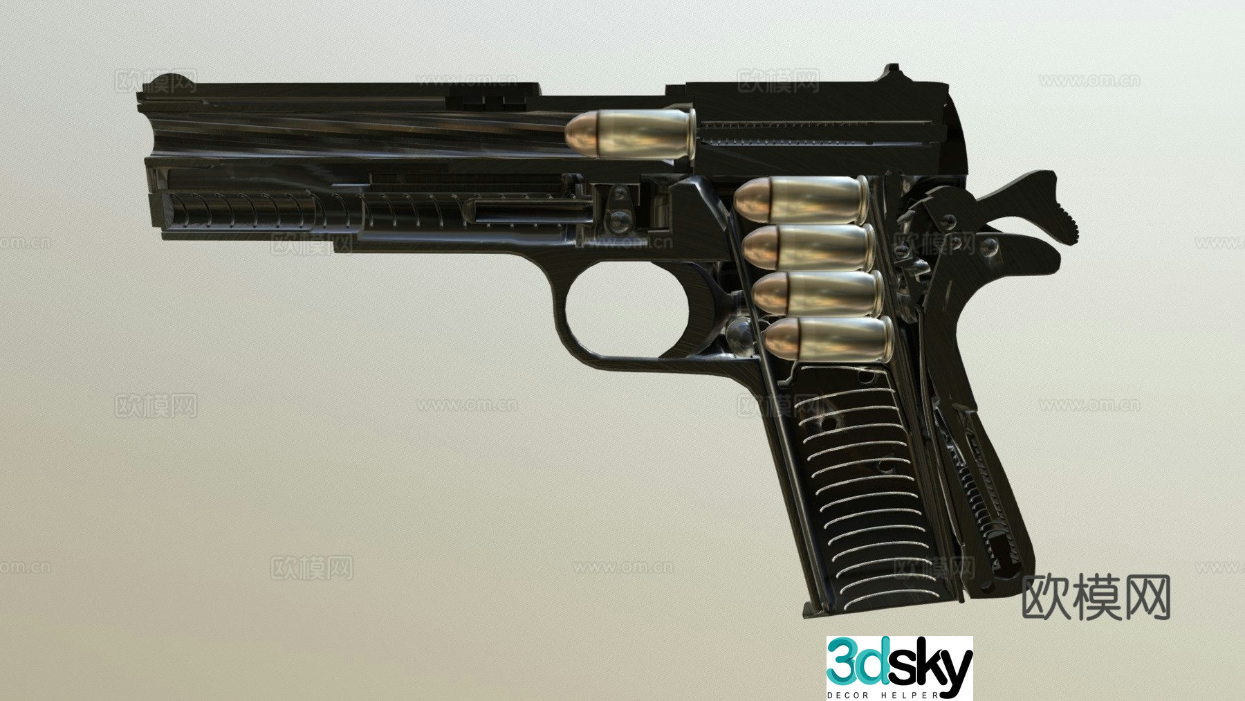 Colt 45ACP1911 cutaway version 3d model