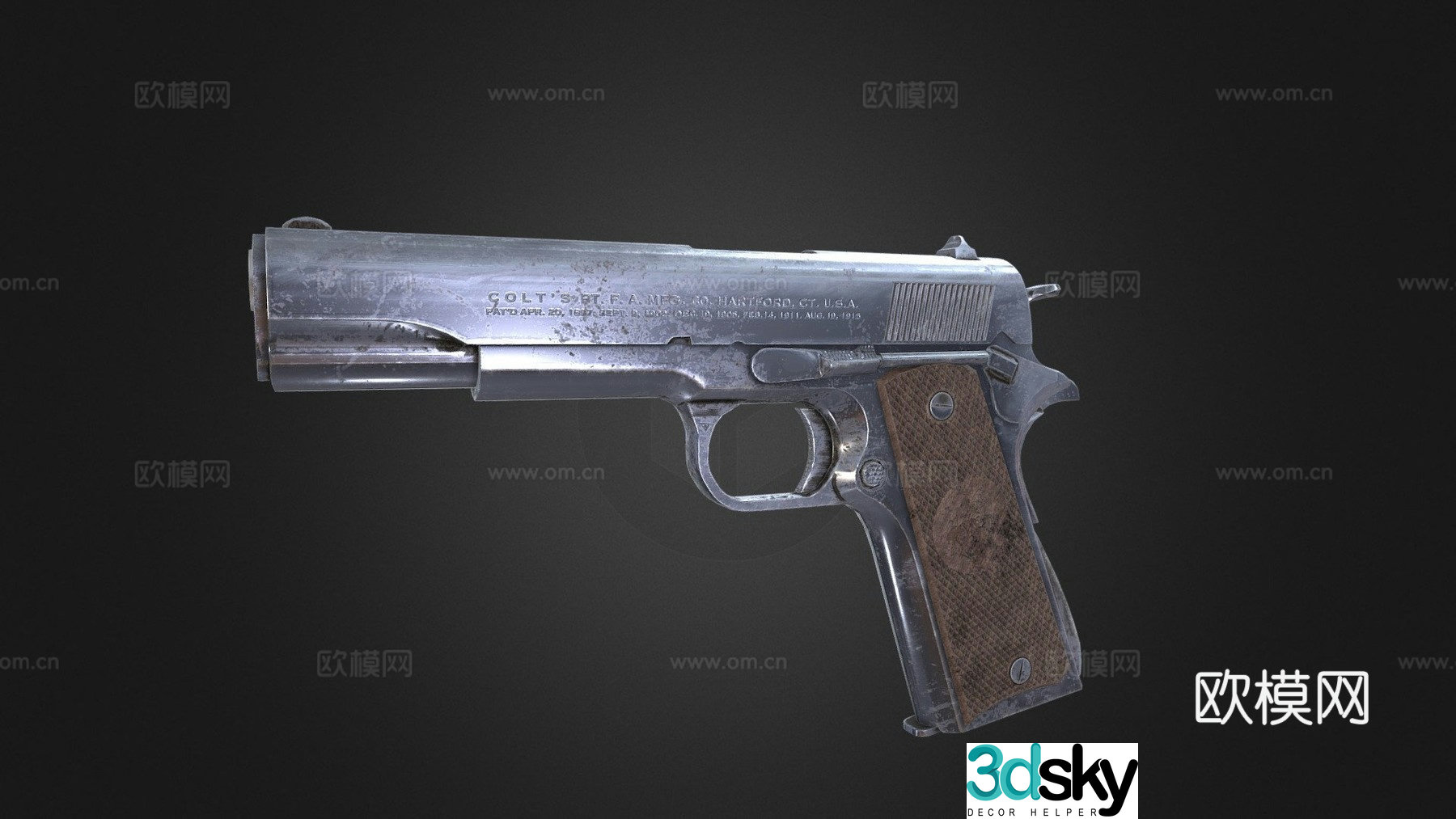 M1911 A1 pistol finished 3d model