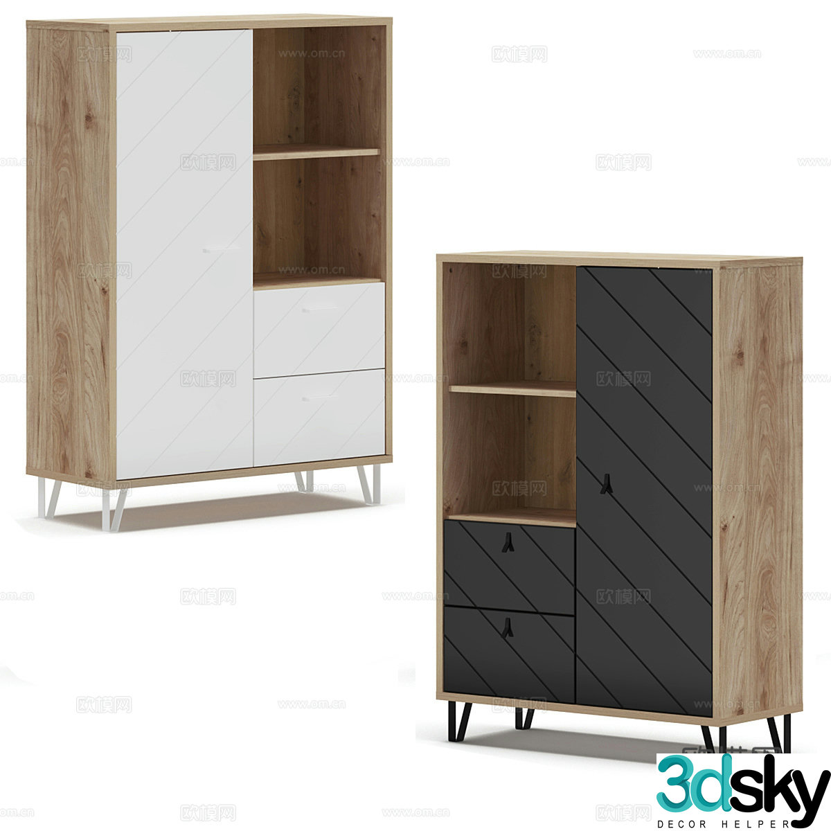 Nordic simple decorative cabinet storage cabinet simple cabinet 3d model