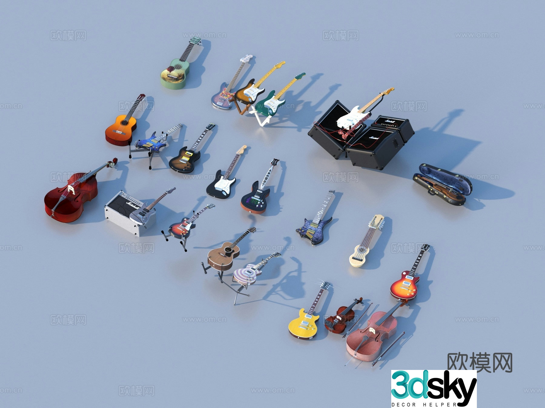 Guitar Electric Guitar Electronic Instrument String 3D Model