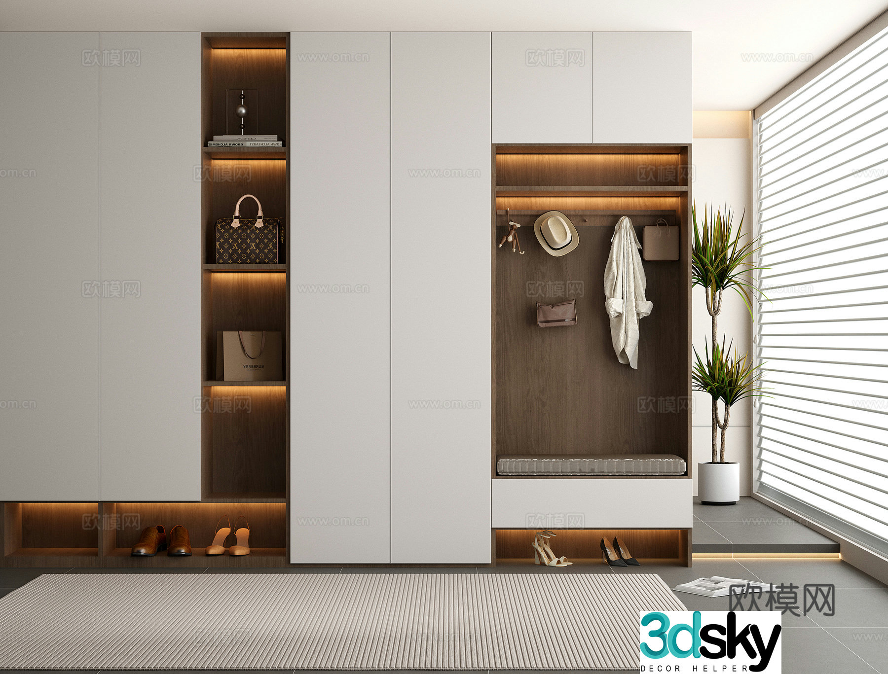 Modern shoe cabinet porch shoe cabinet partition shoe cabinet 3d model