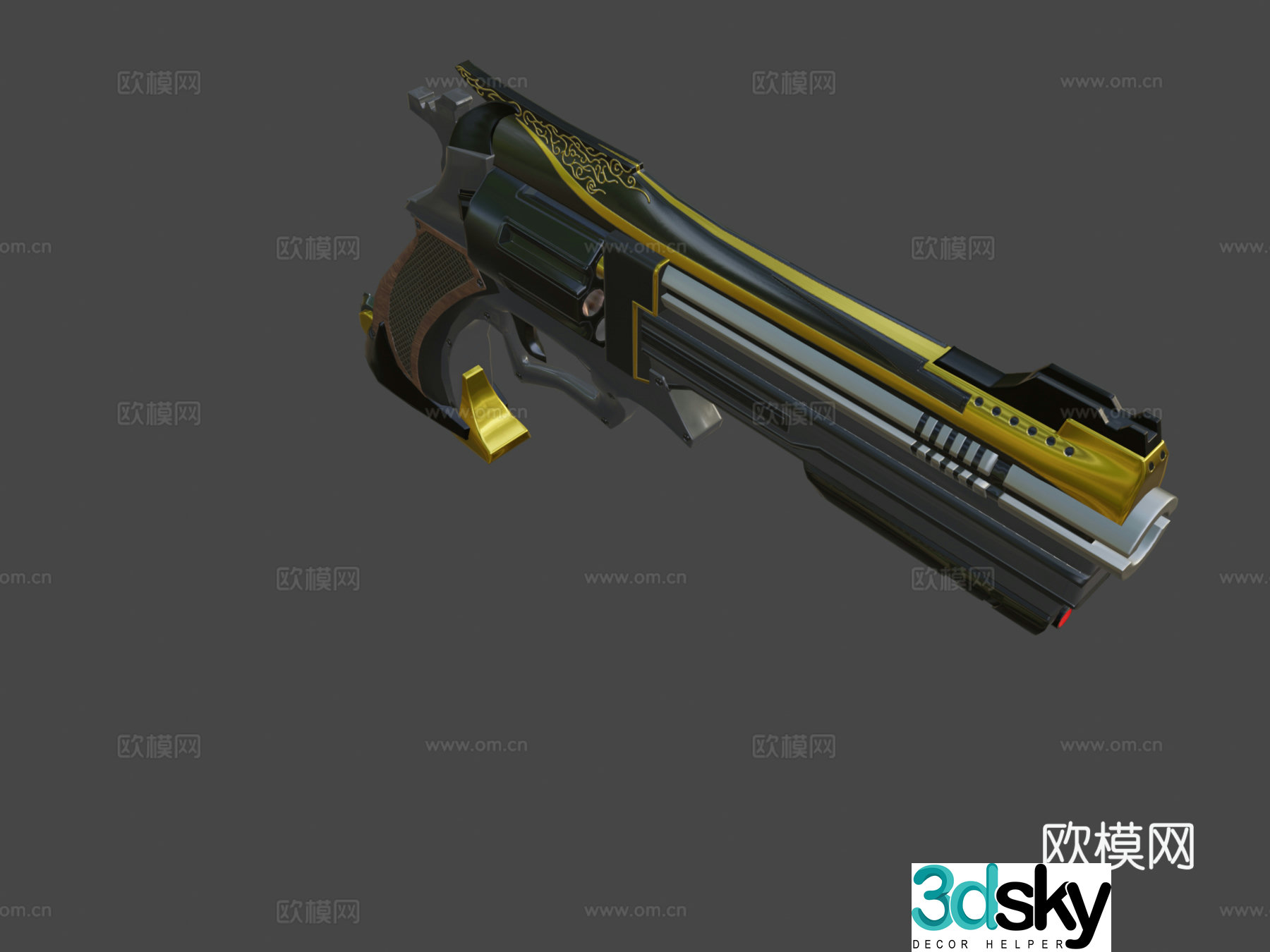 Golden Urpa Gun 3d model