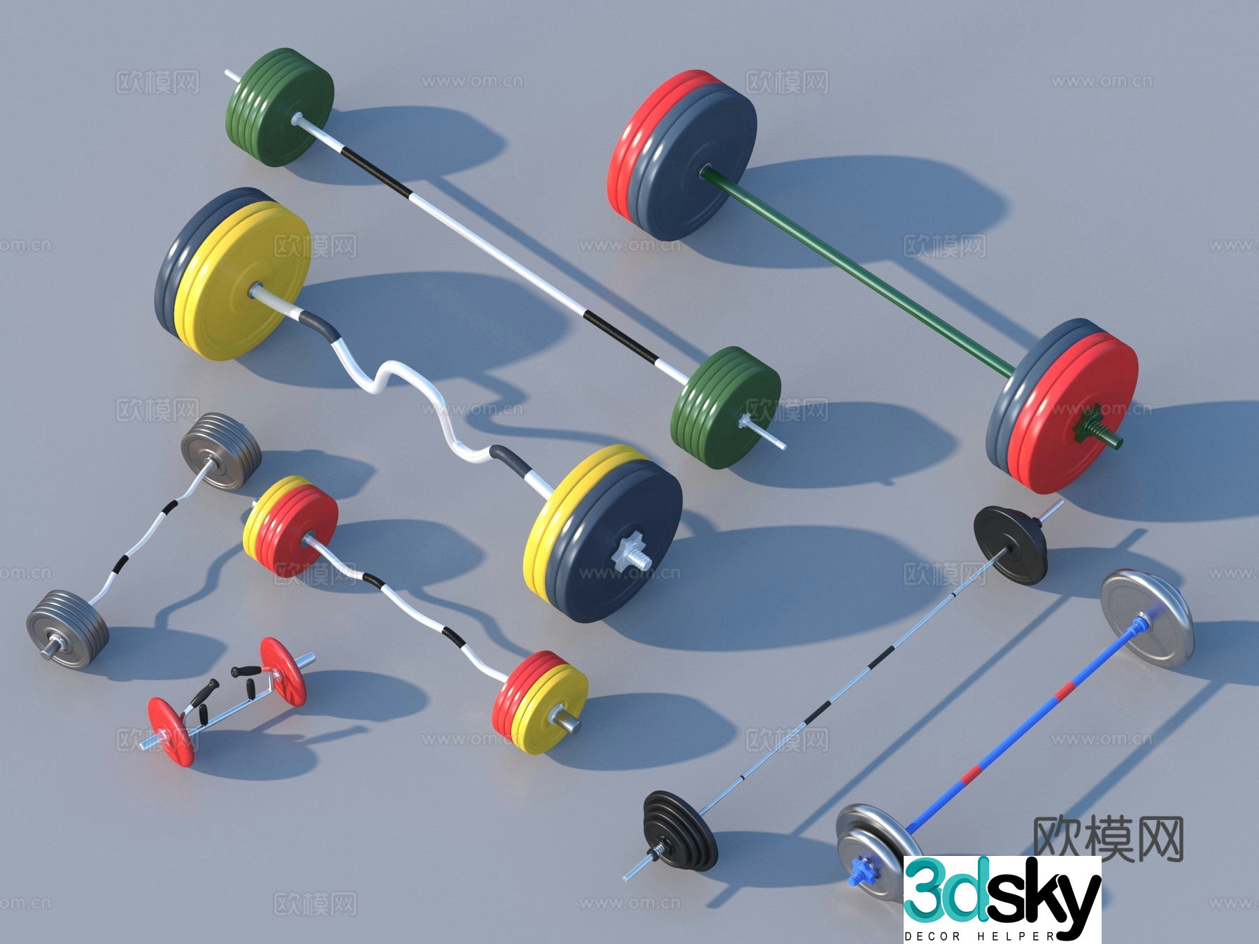 Barbell Weightlifting Barbell 3D Model