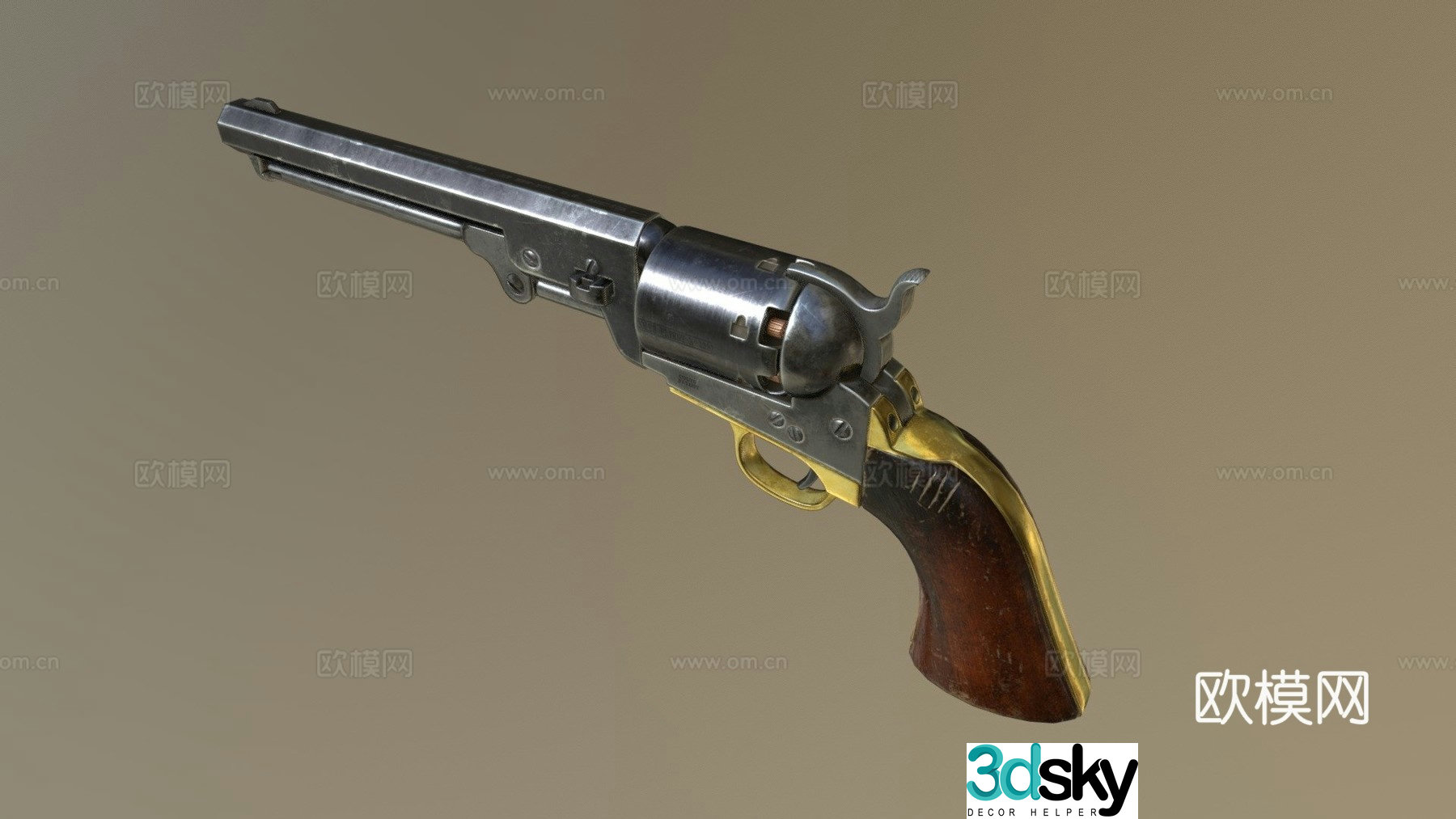 Colt 1851 Navy Revolver 3d model