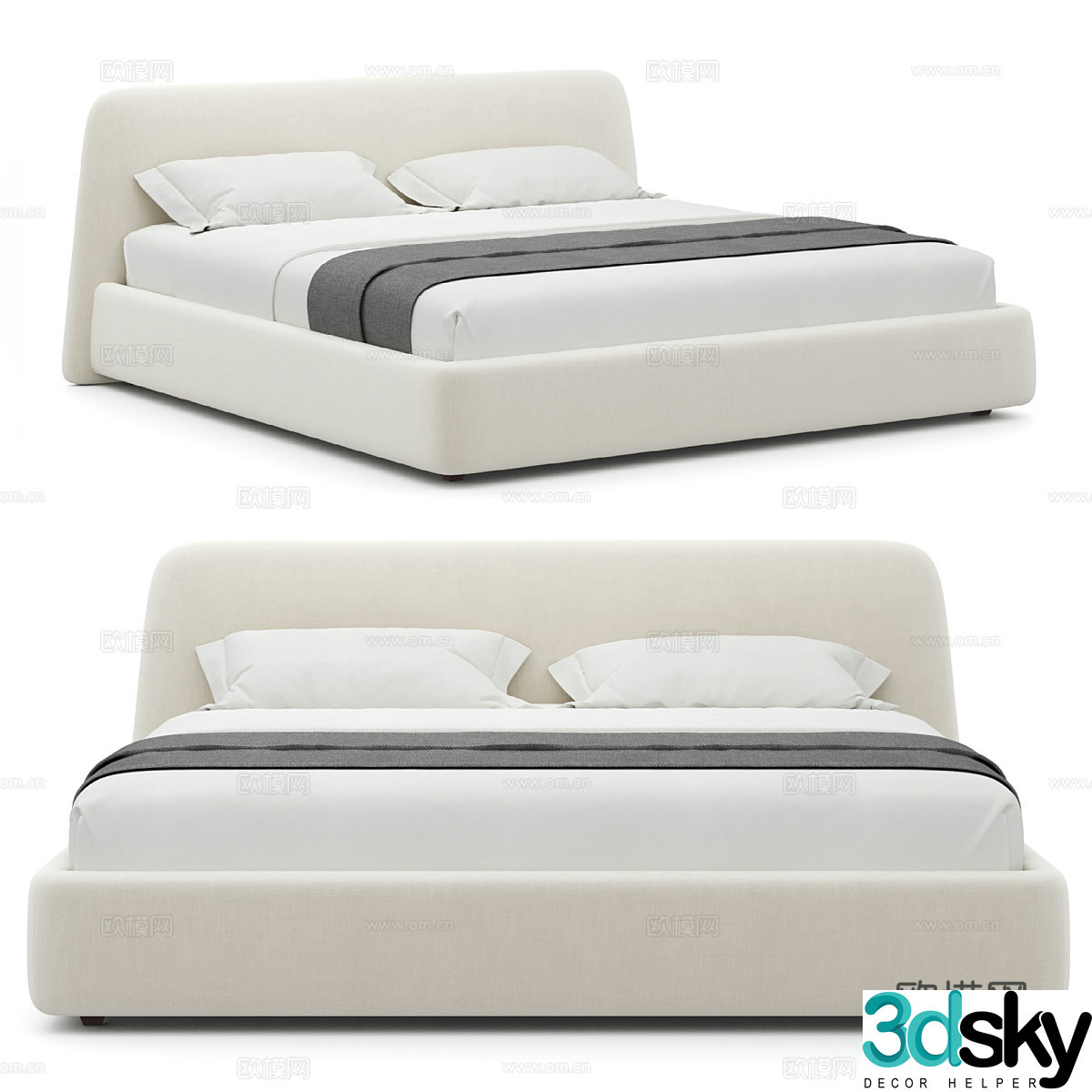 Double bed 3d model