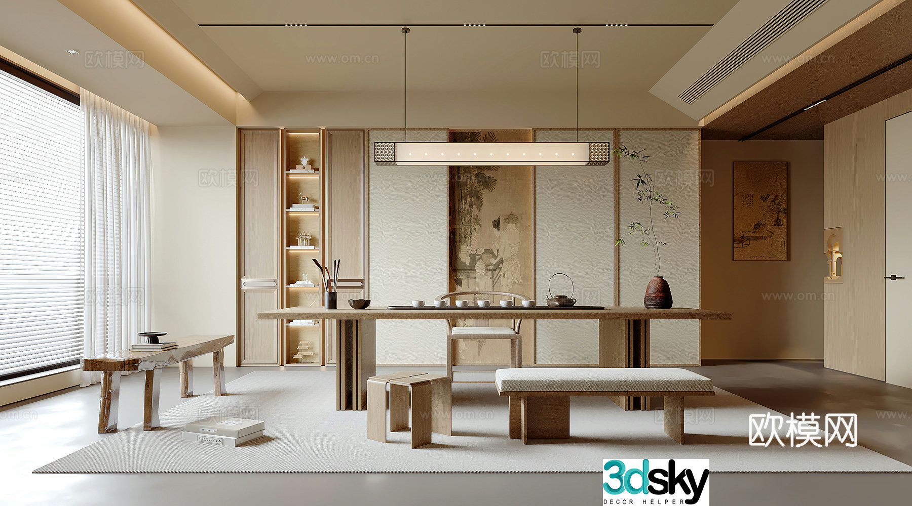 New Chinese tea room 3D model
